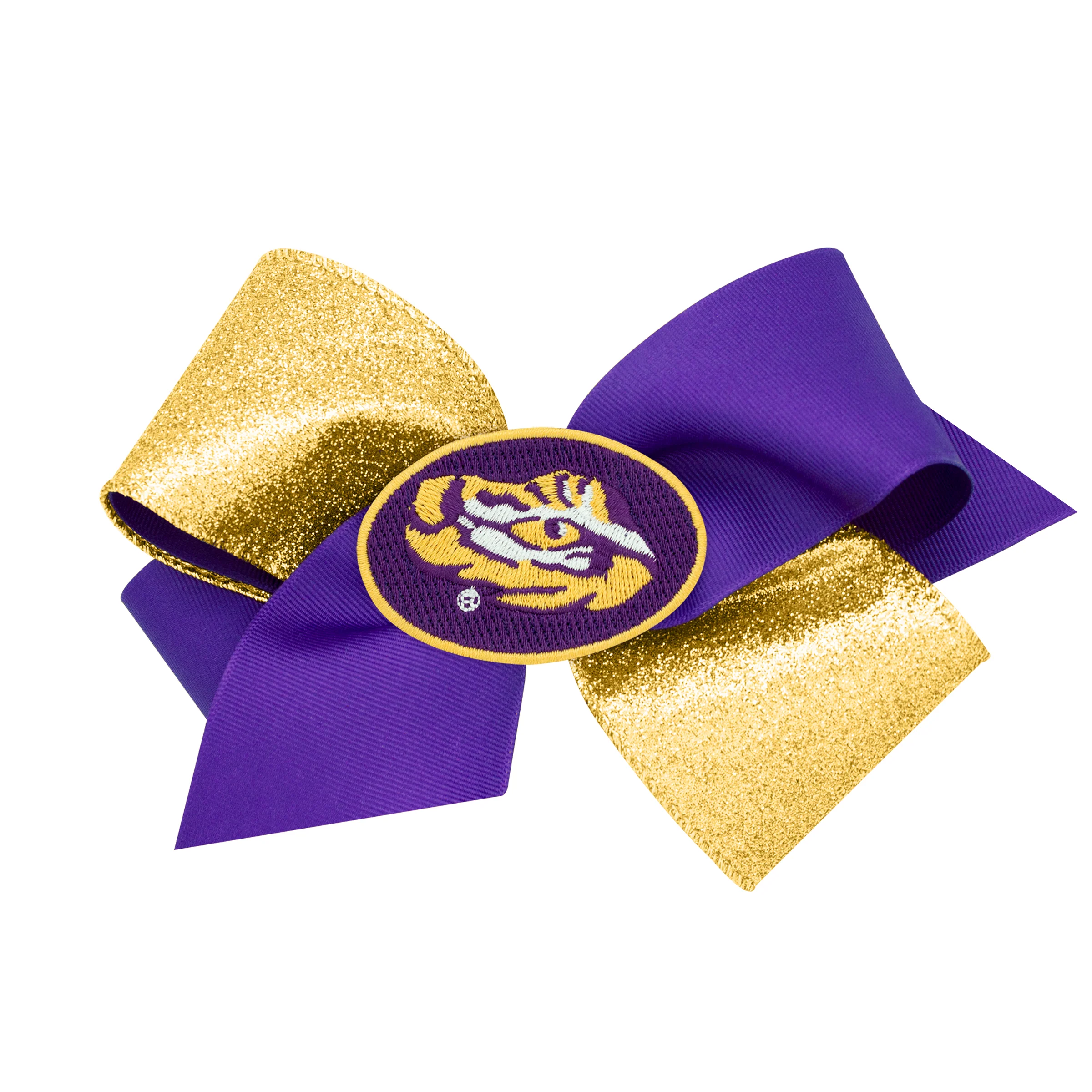 Two-Tone Glitz and Grosgrain Collegiate Bow - Image 9