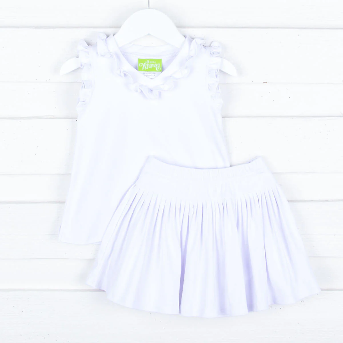 White Ruffle Tennis Skirt Set - Image 2