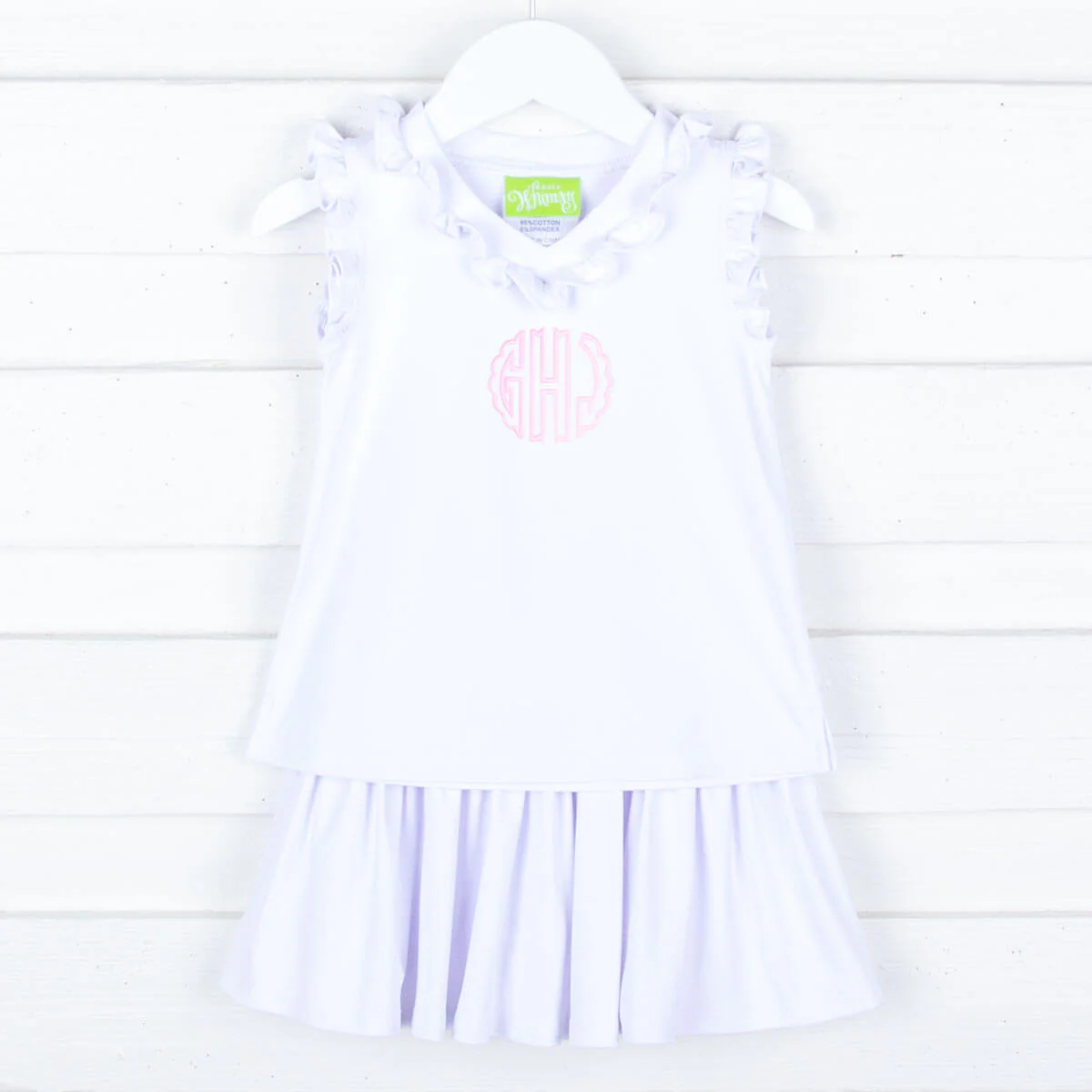 White Ruffle Tennis Skirt Set - Image 3