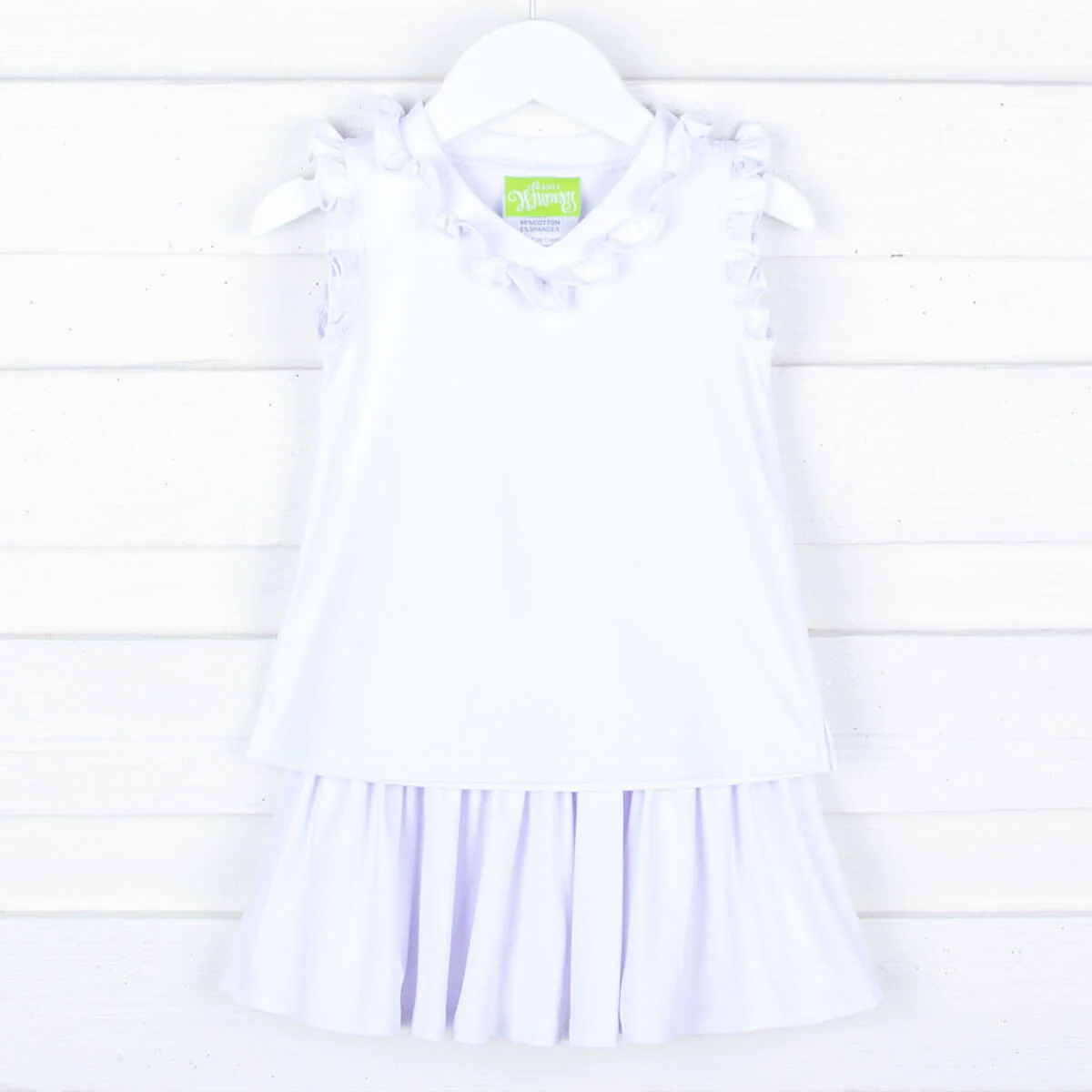 White Ruffle Tennis Skirt Set - Image 9