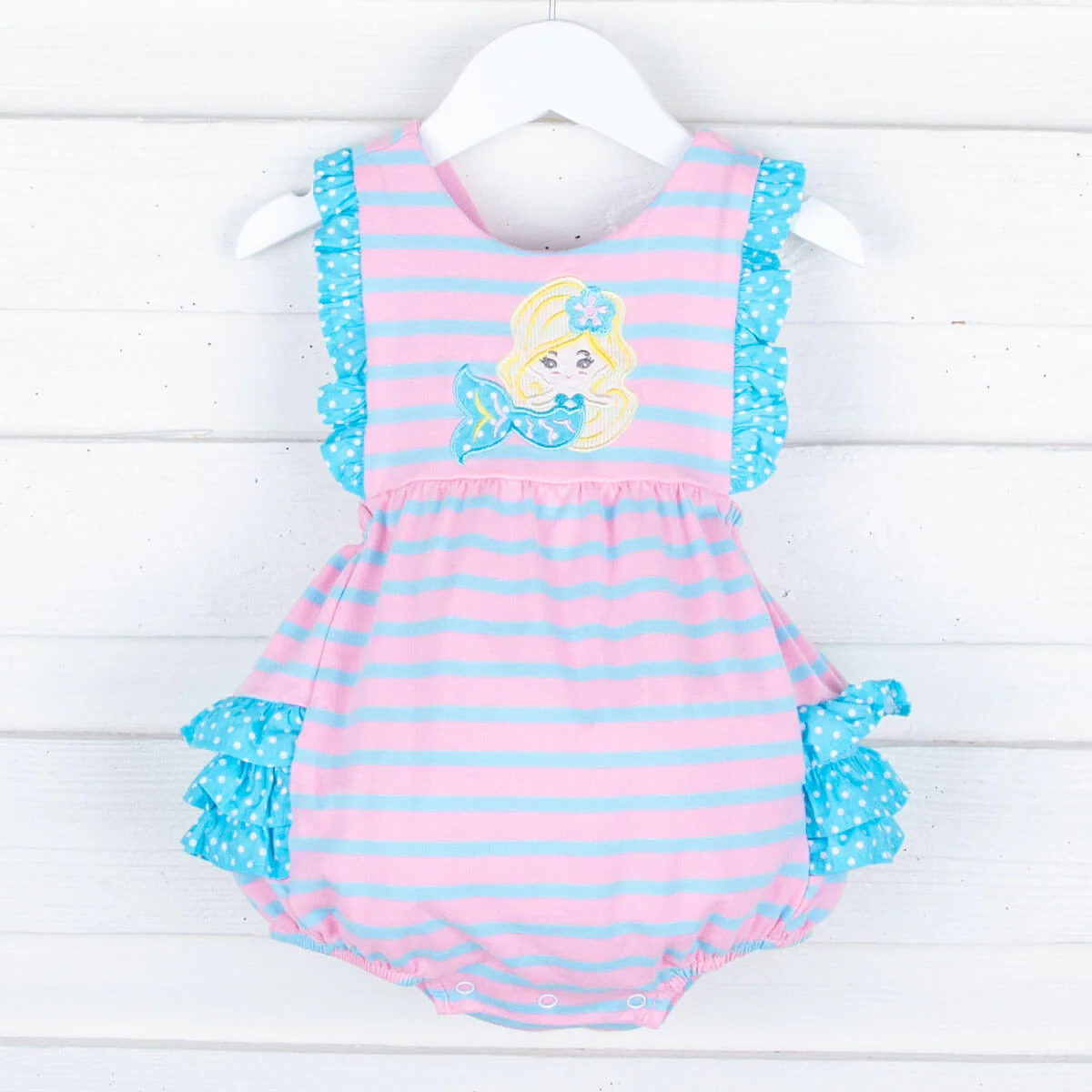 Under The Sea Mermaid Pink Knit Ruffle Bubble - Image 2