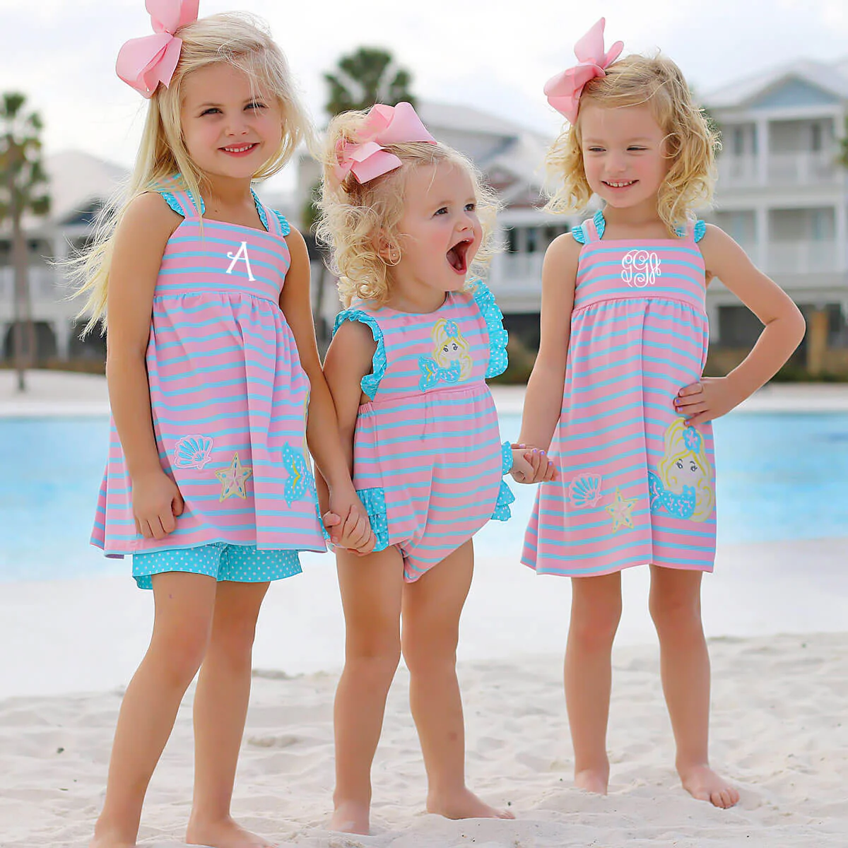 Under The Sea Mermaid Pink Knit Ruffle Bubble - Image 5