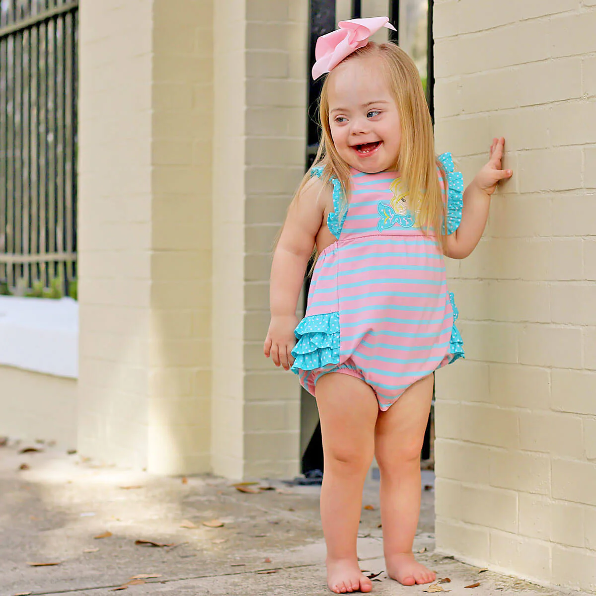 Under The Sea Mermaid Pink Knit Ruffle Bubble - Image 8