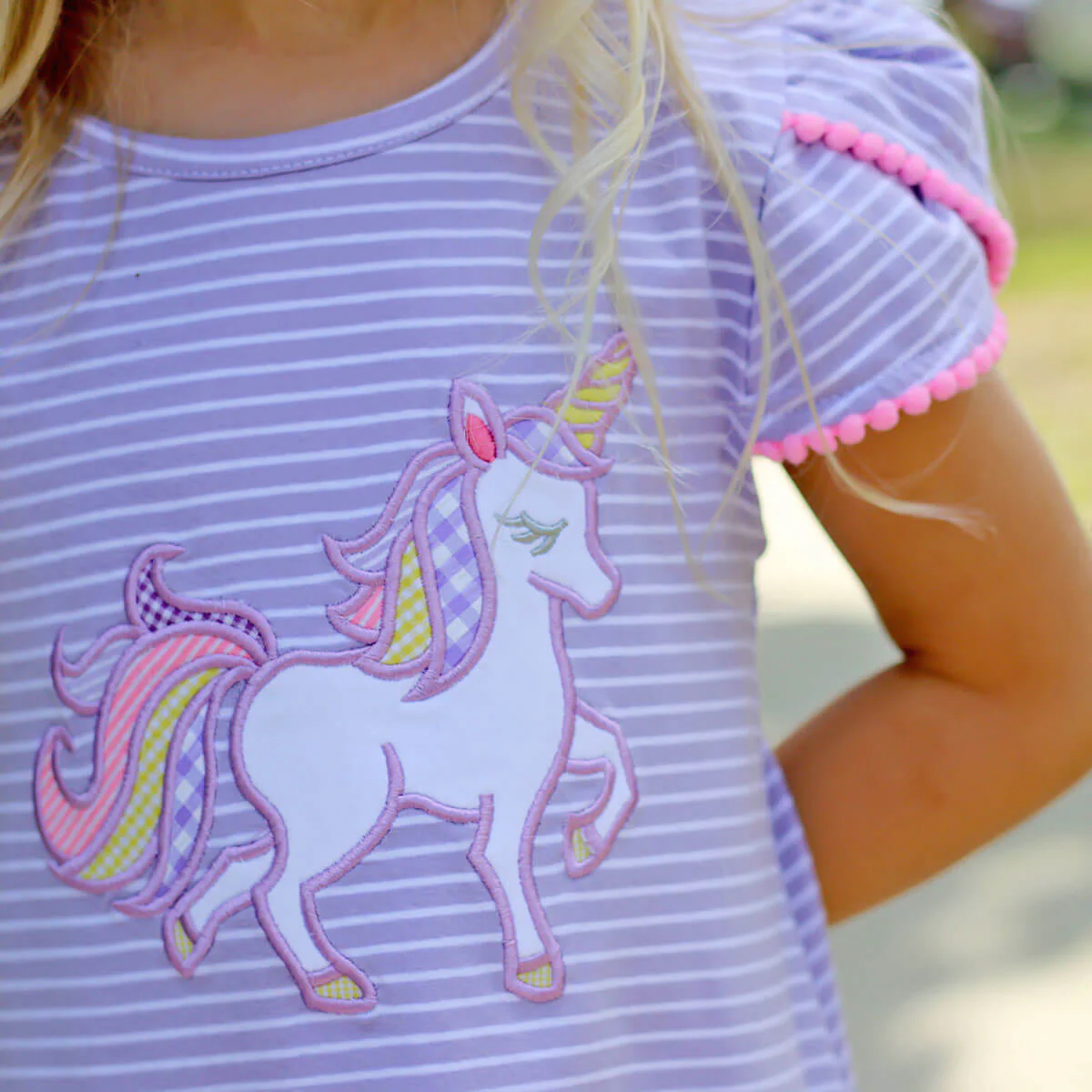 Unicorn Lavender Stripe Milly Dress - Image 2