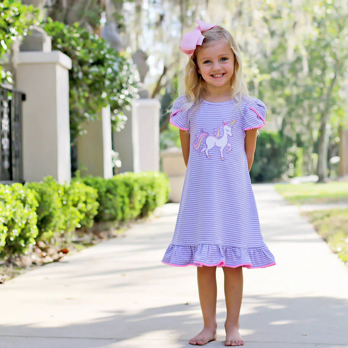 Unicorn Lavender Stripe Milly Dress - Image 5