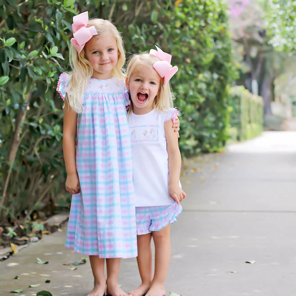 Unicorn Pink and Aqua Plaid Short Set - Image 6