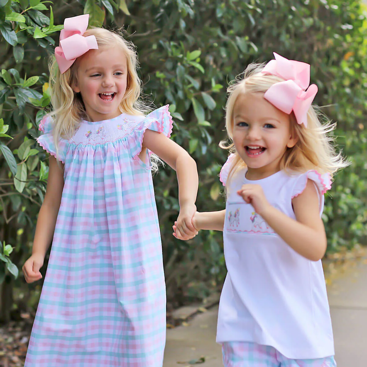 Unicorn Pink and Aqua Plaid Short Set - Image 7