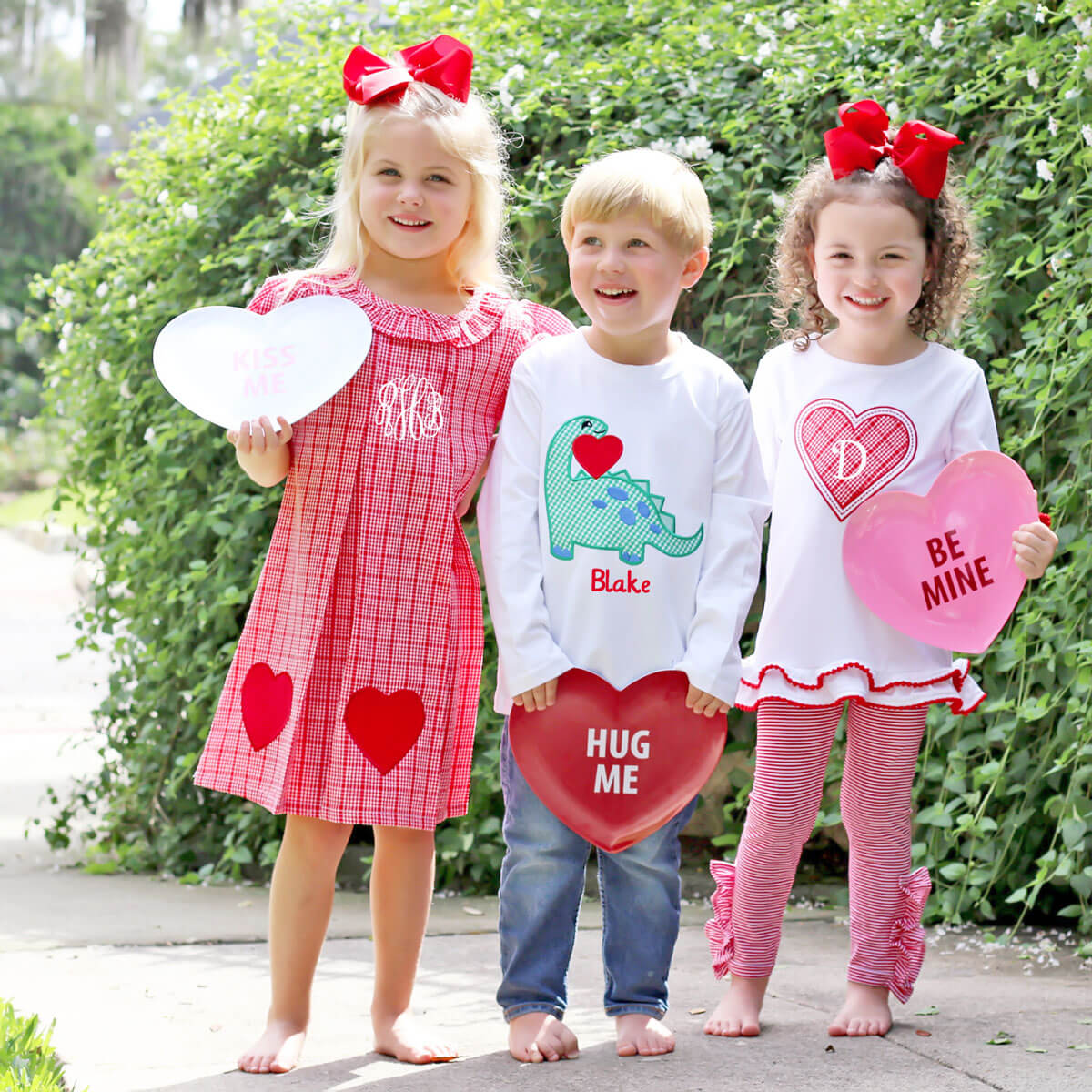 Valentine Dinosaur Long Sleeve White Shirt - Image 3