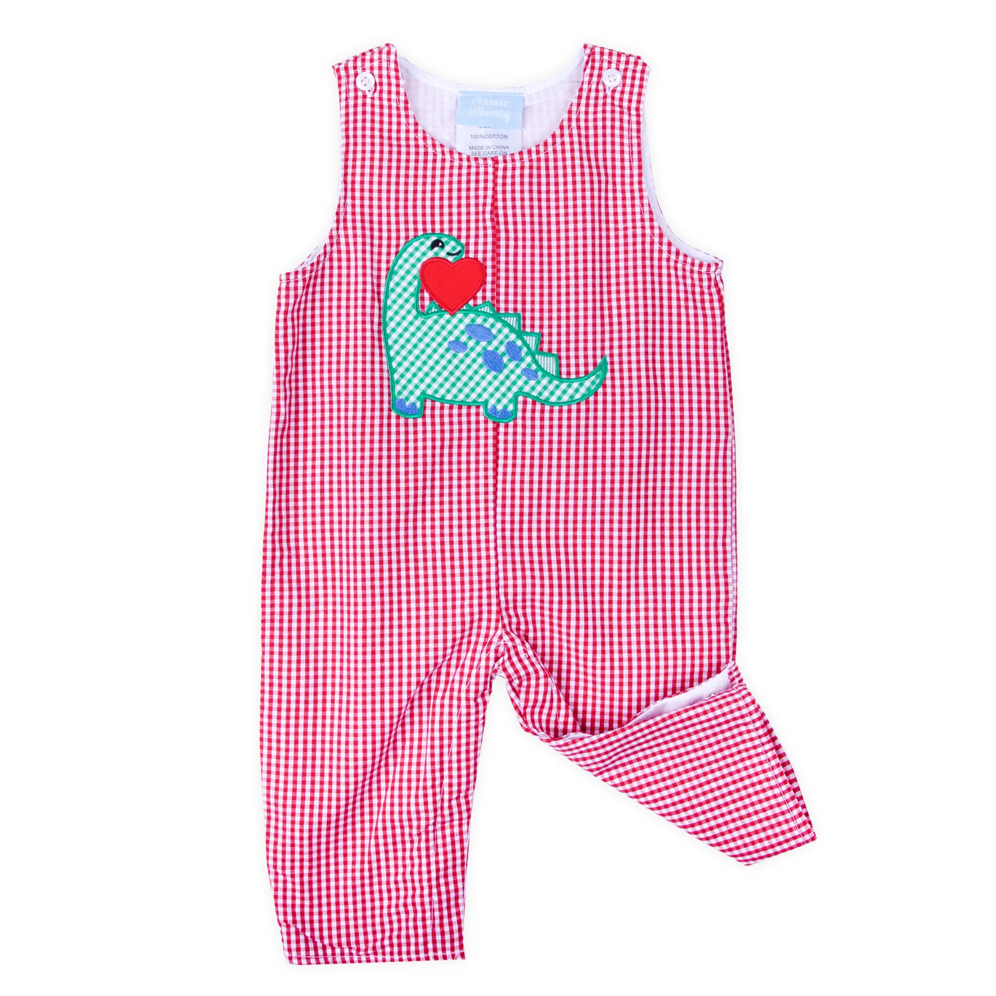 Valentine Dinosaur Red Gingham Longall - Image 4