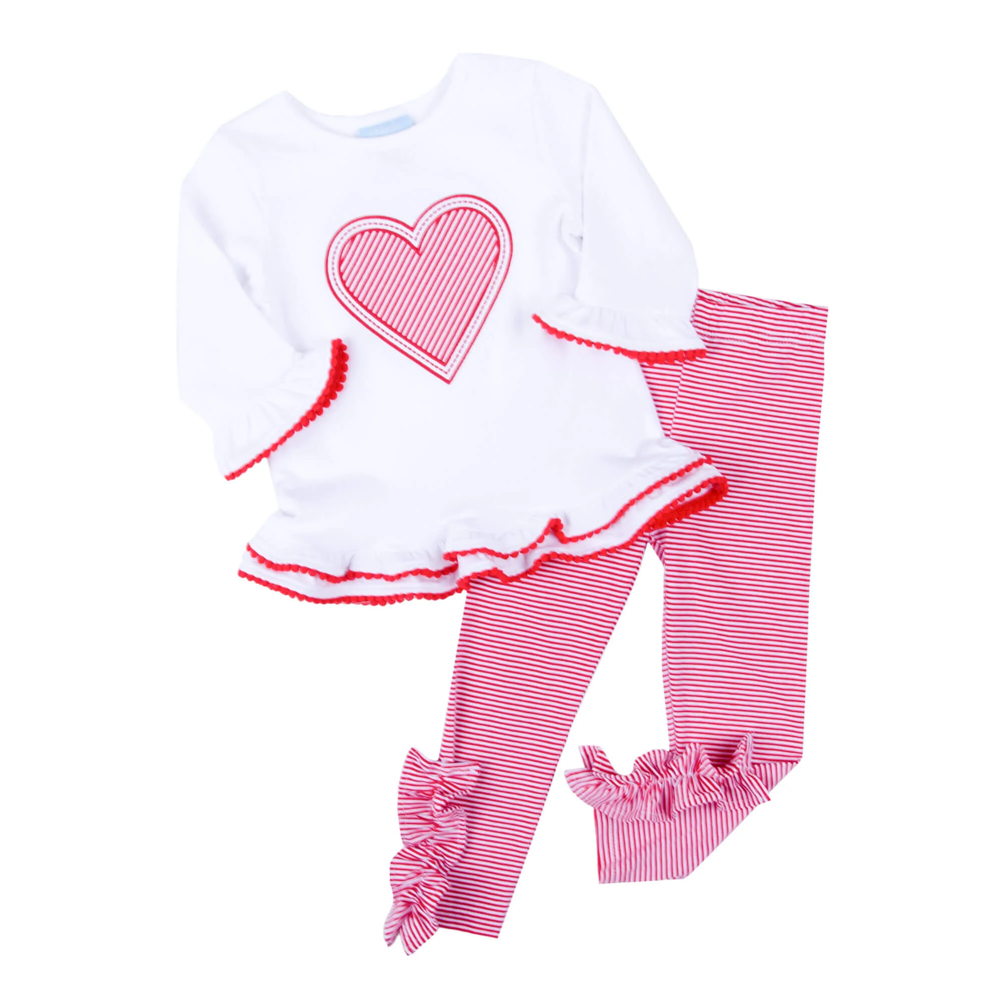 Valentine Heart Red Stripe Milly Tunic Legging Set - Image 2