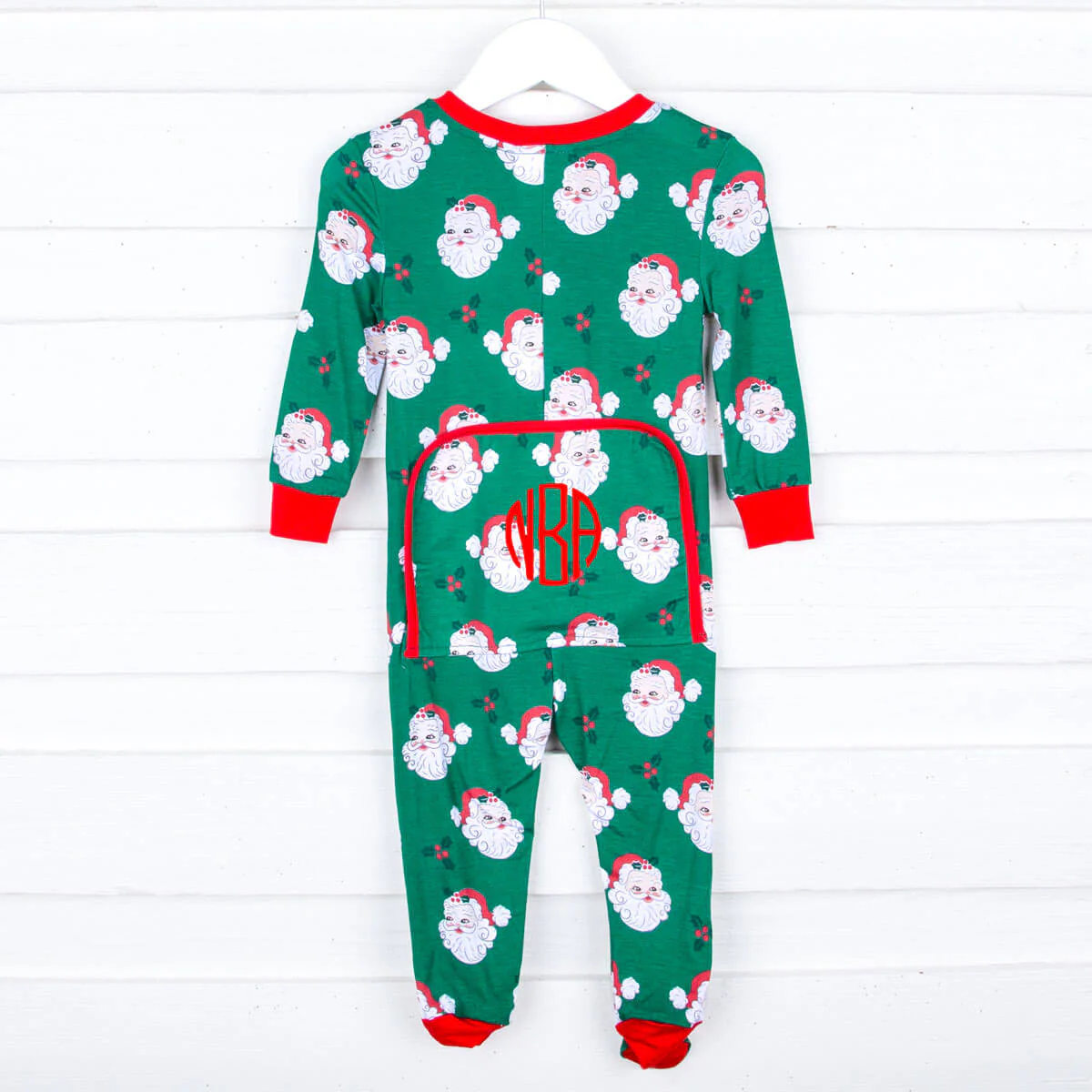 Vintage Santa Green Zip Sleeper - Image 2