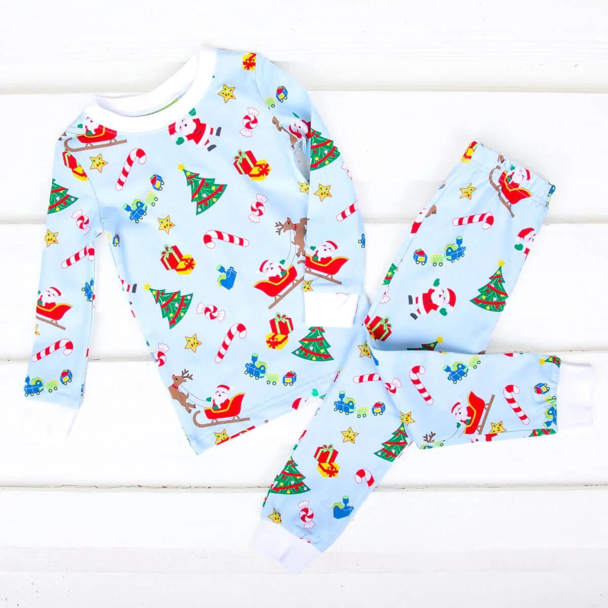 We Believe In Santa Blue Pajamas - Image 3