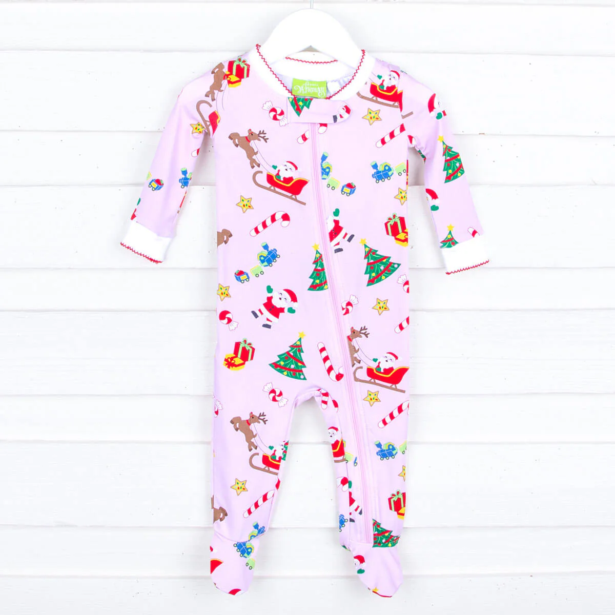 We Believe In Santa Pink Zip Sleeper - Image 3