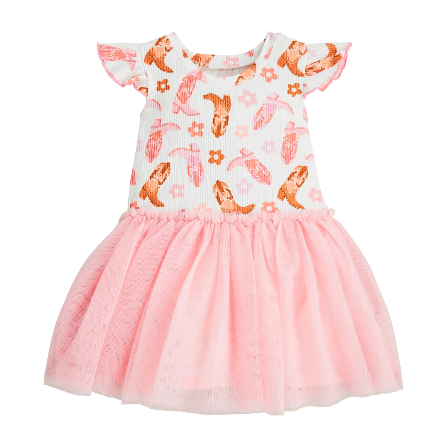 Western Boots Pink Tutu Dress - Image 2