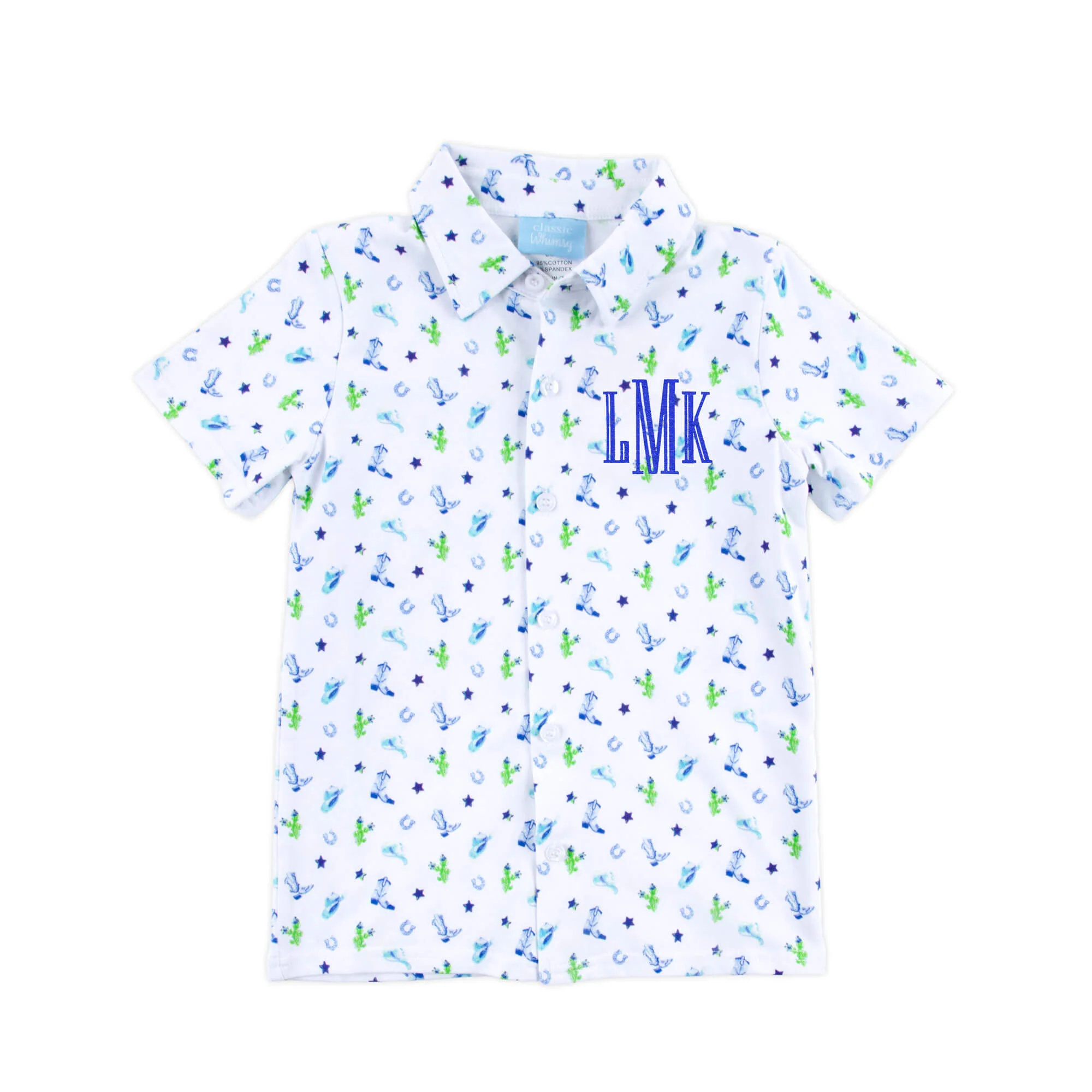Round Top Blue Knit Button Down Shirt - Image 3