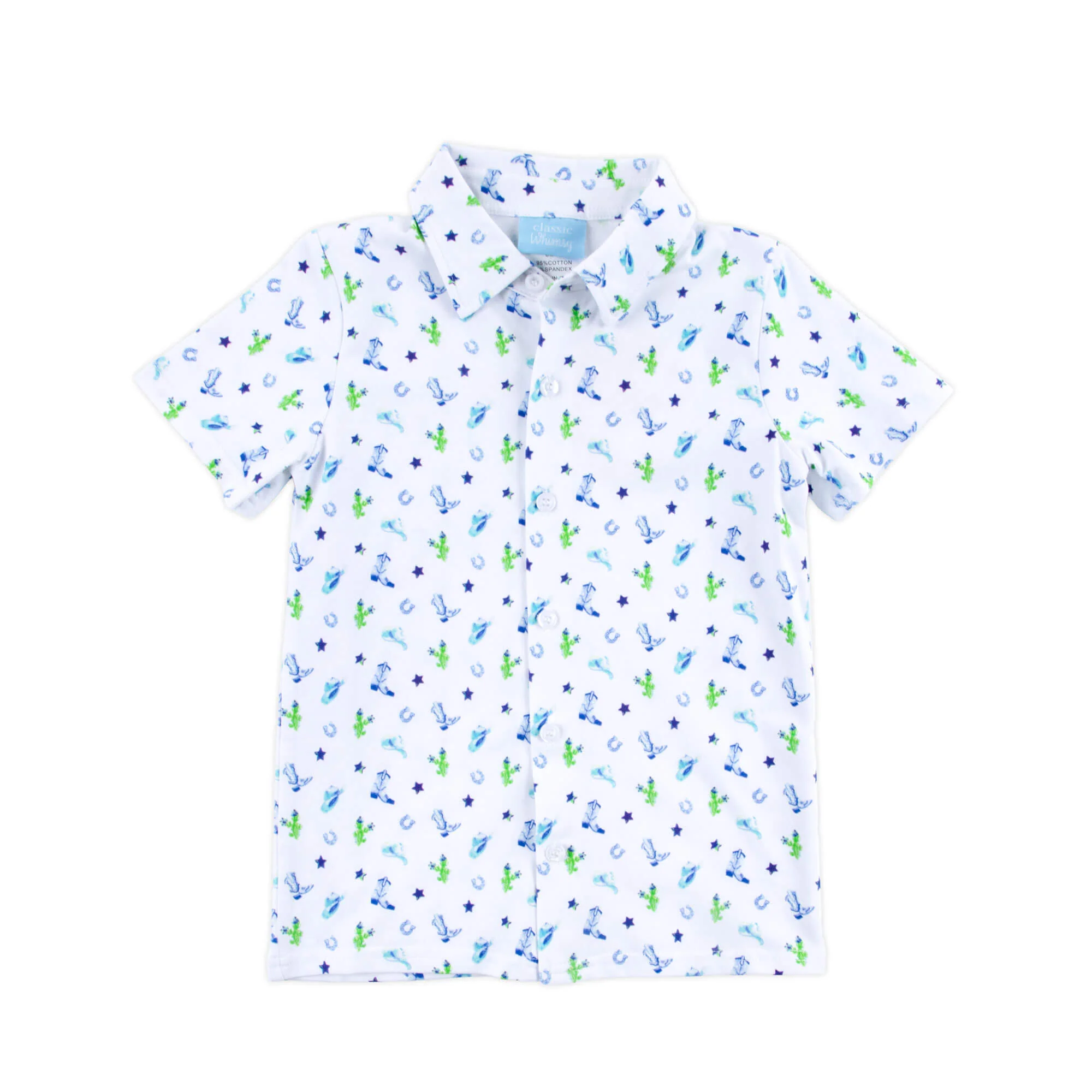 Round Top Blue Knit Button Down Shirt - Image 6