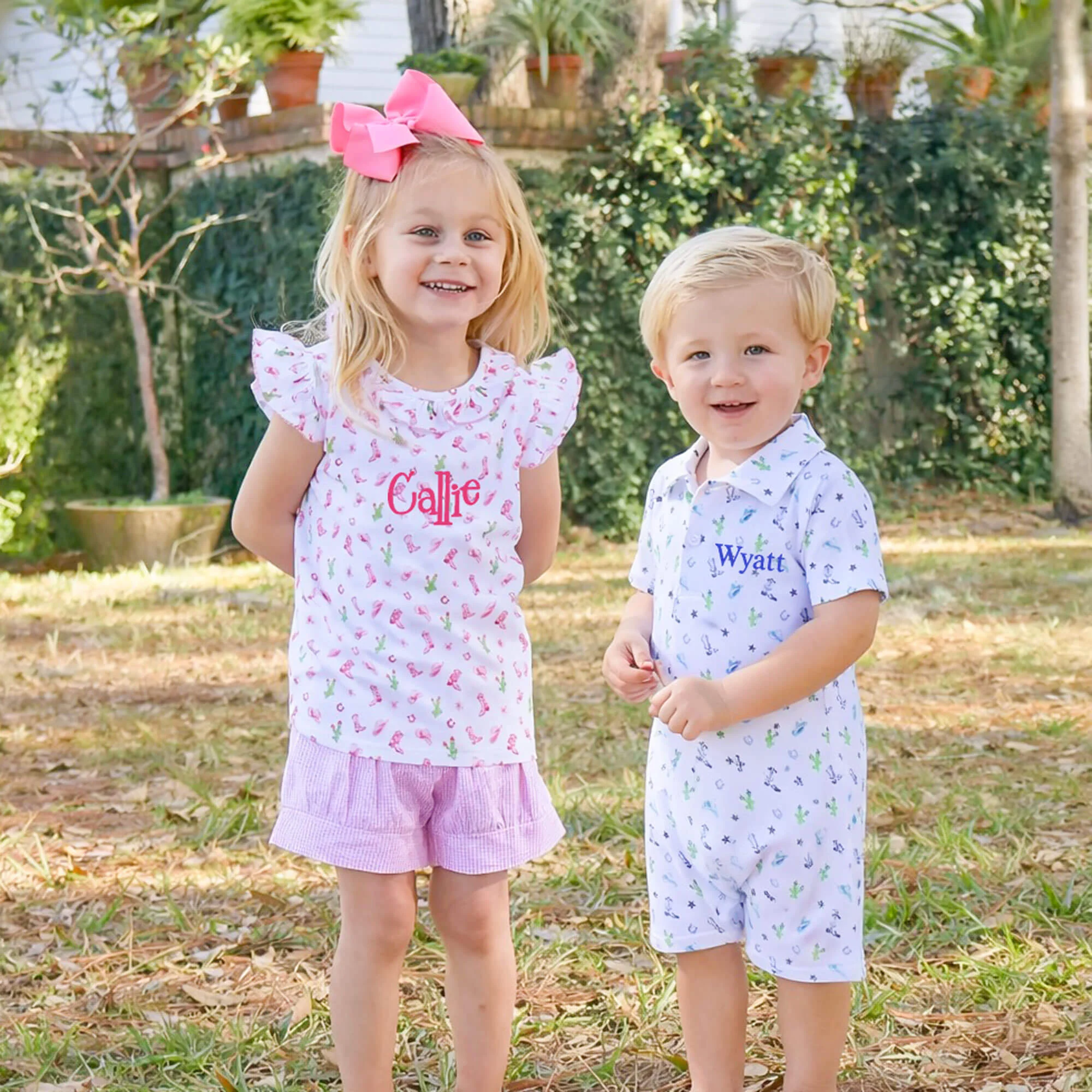 Round Top Blue Polo Romper - Image 4