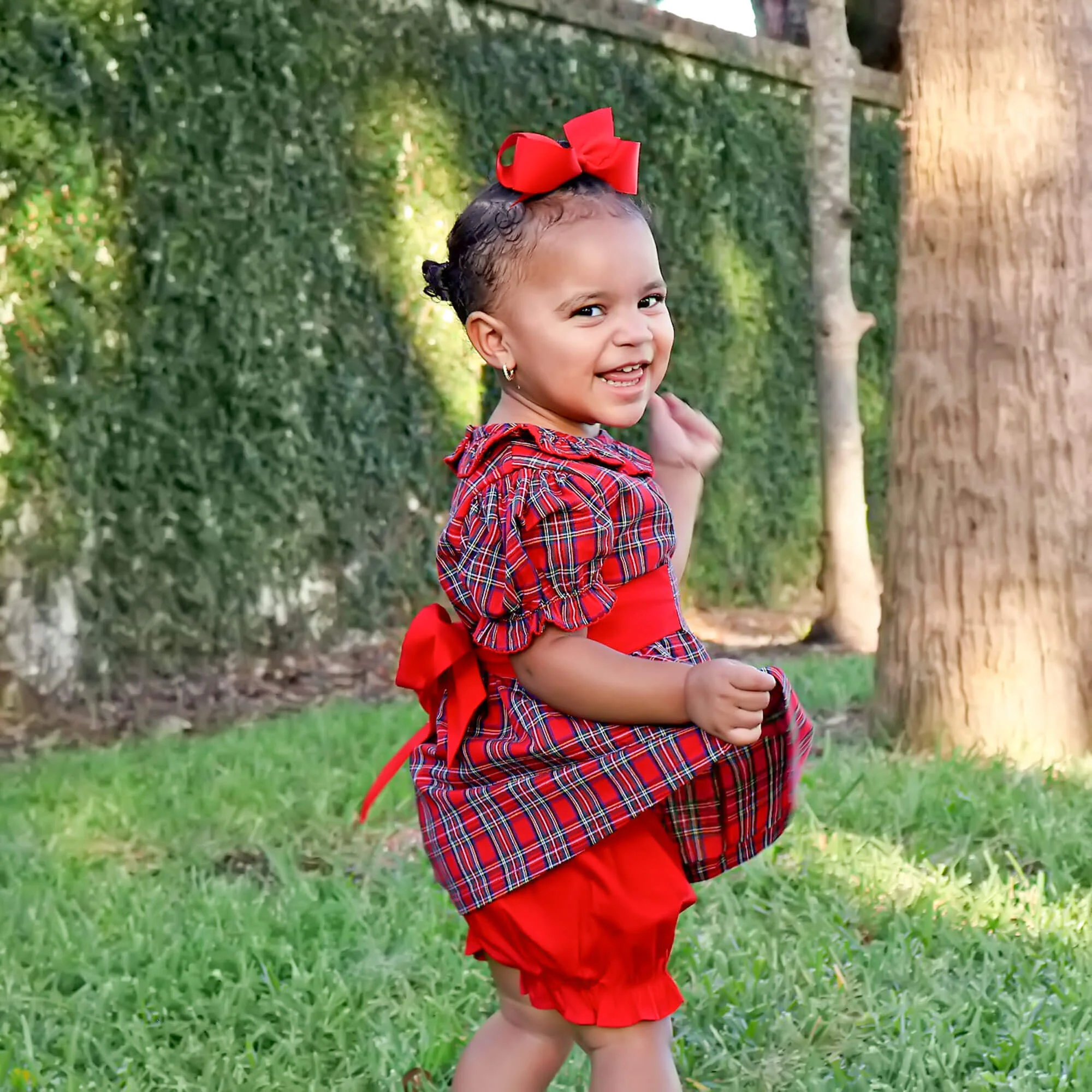 Westmount Plaid Red Paige Bloomer Set - Image 3