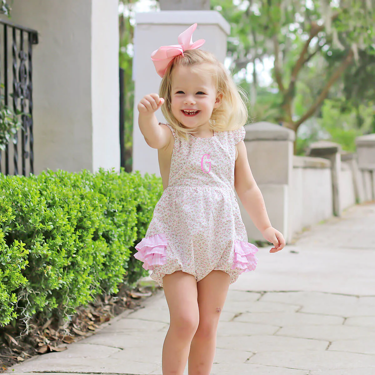 Sweet Rose Pink Floral Ruffle Bubble - Image 7