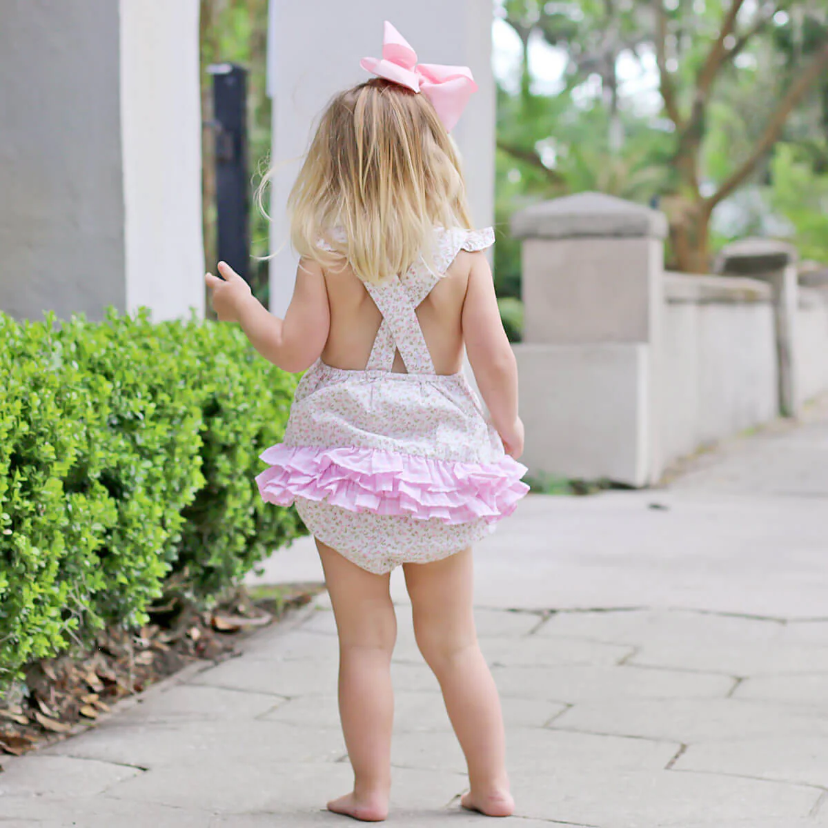 Sweet Rose Pink Floral Ruffle Bubble - Image 9
