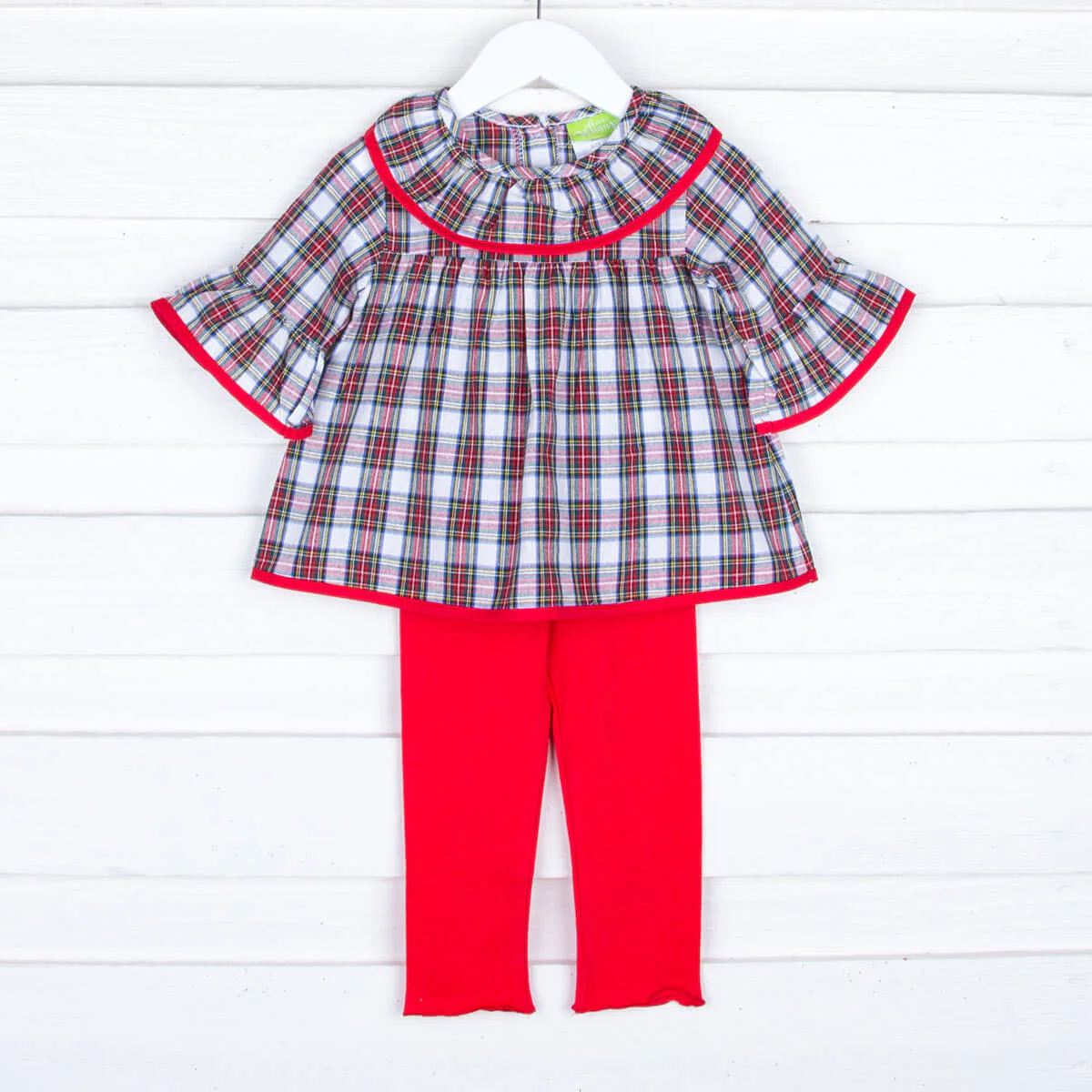 White Christmas Plaid Mary Legging Set - Image 2