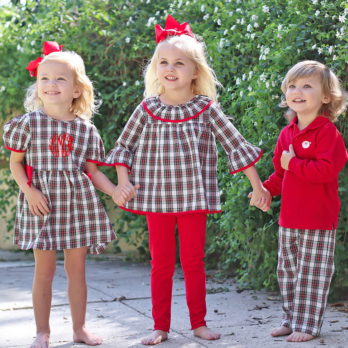 White Christmas Plaid Mary Legging Set - Image 4
