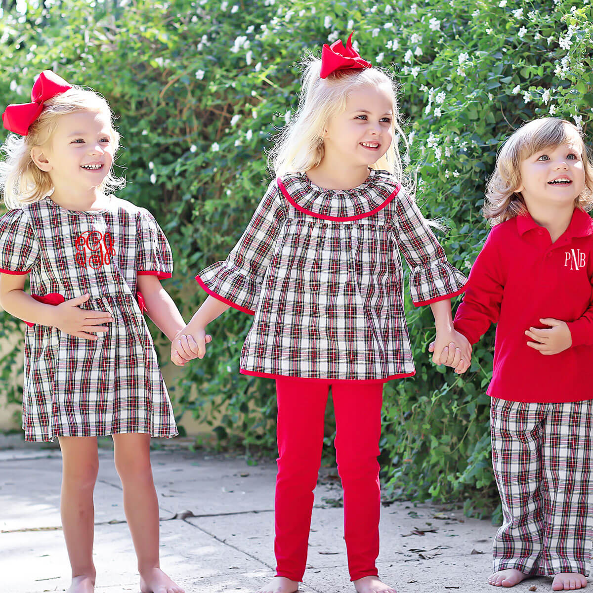 White Christmas Plaid Mary Legging Set - Image 5