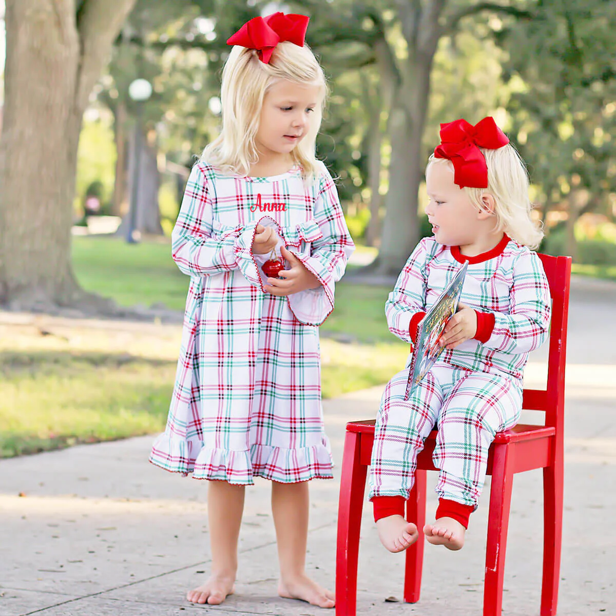 Winter Wonderland Plaid Play Dress - Image 6