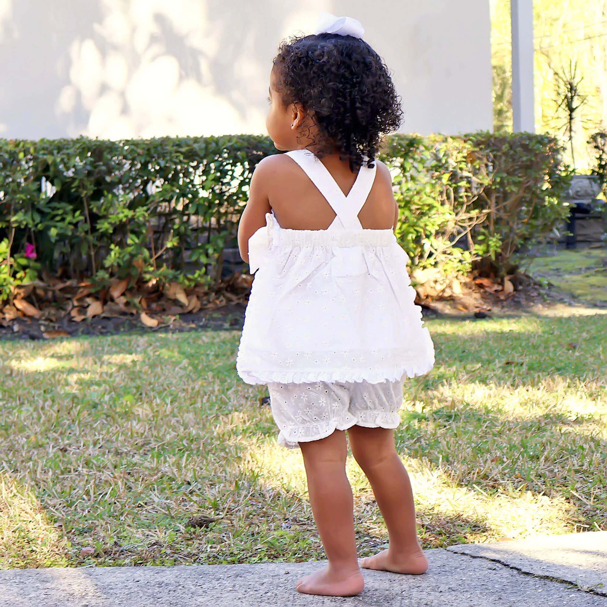 White Eyelet Lydia Bloomer Set - Image 4
