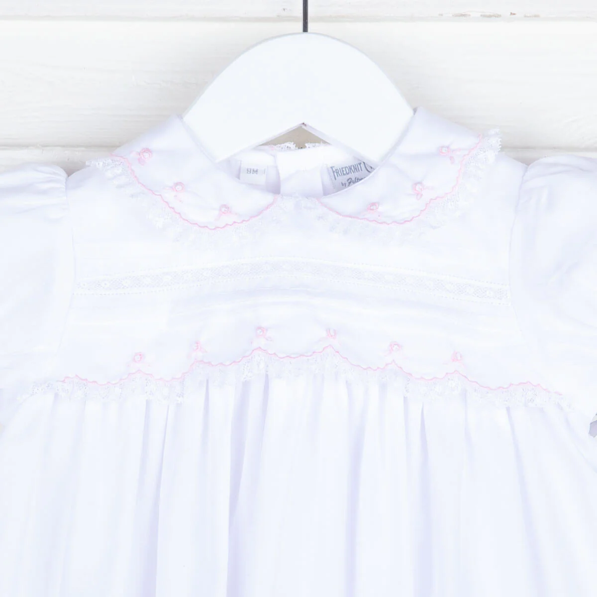 White Lace Trim Dress with Bloomer - Image 3