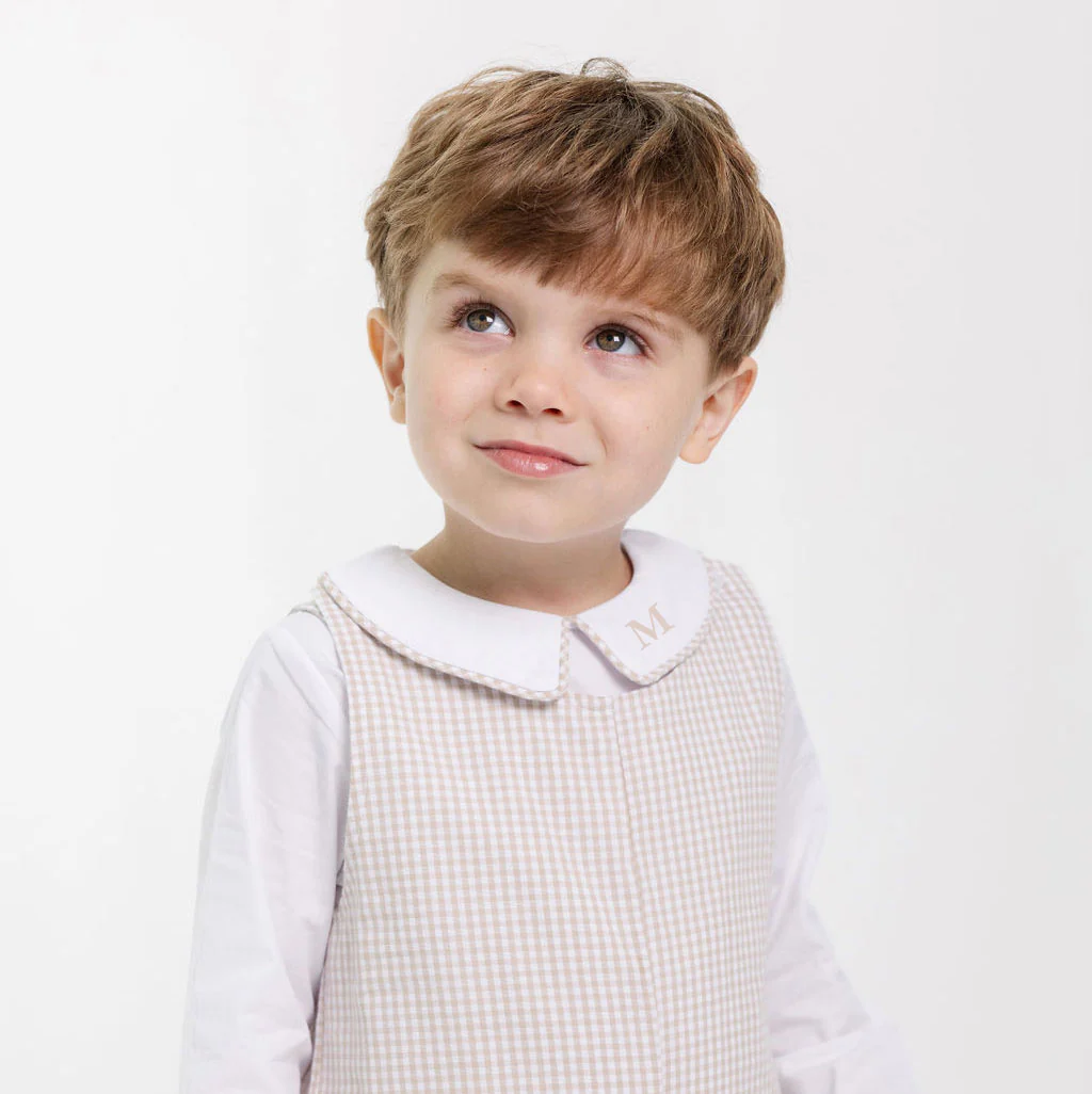 White Long Sleeve Undershirt with Tan Trim - Image 2