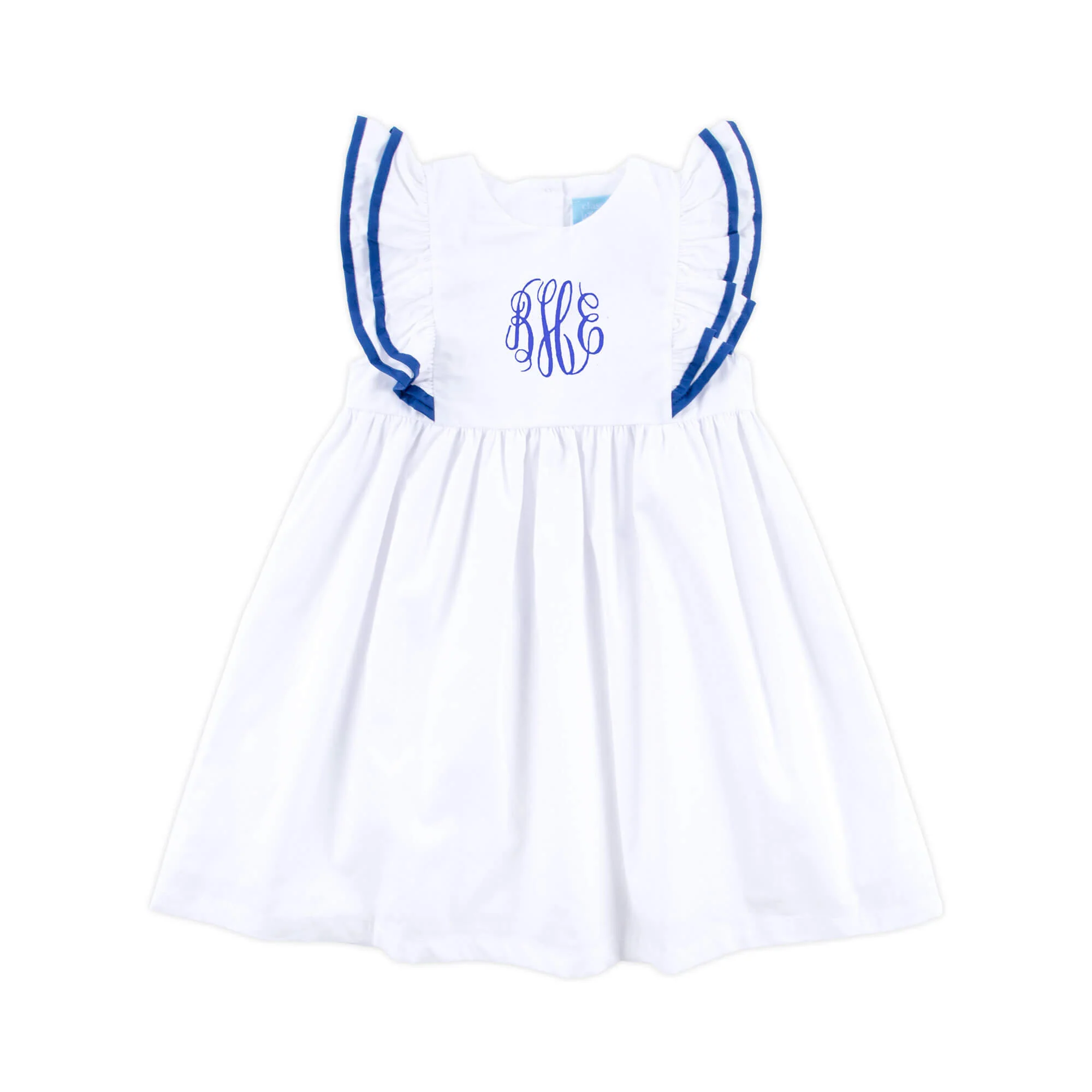 White & Royal Blue Alice Dress - Image 2