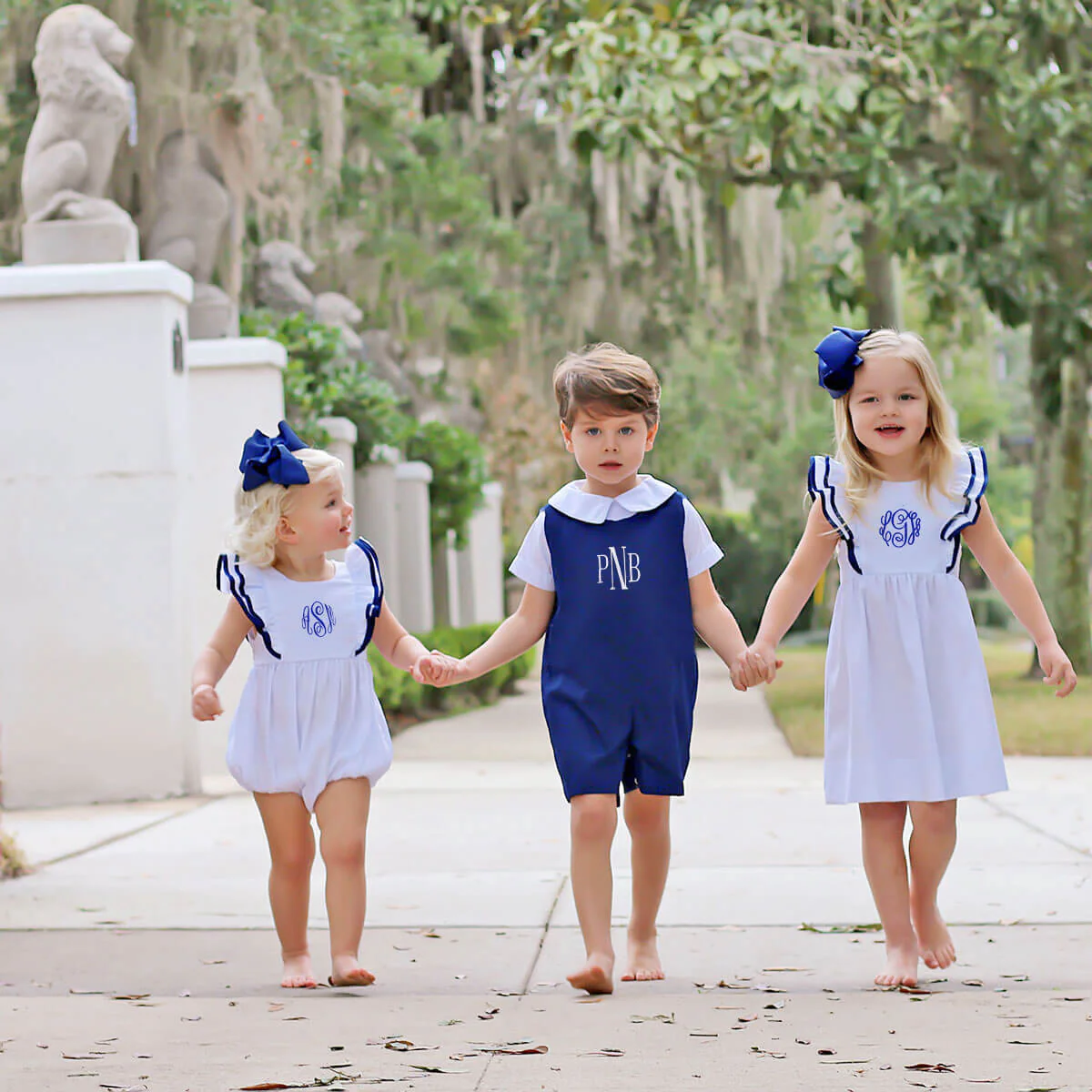 White & Royal Blue Alice Dress - Image 5
