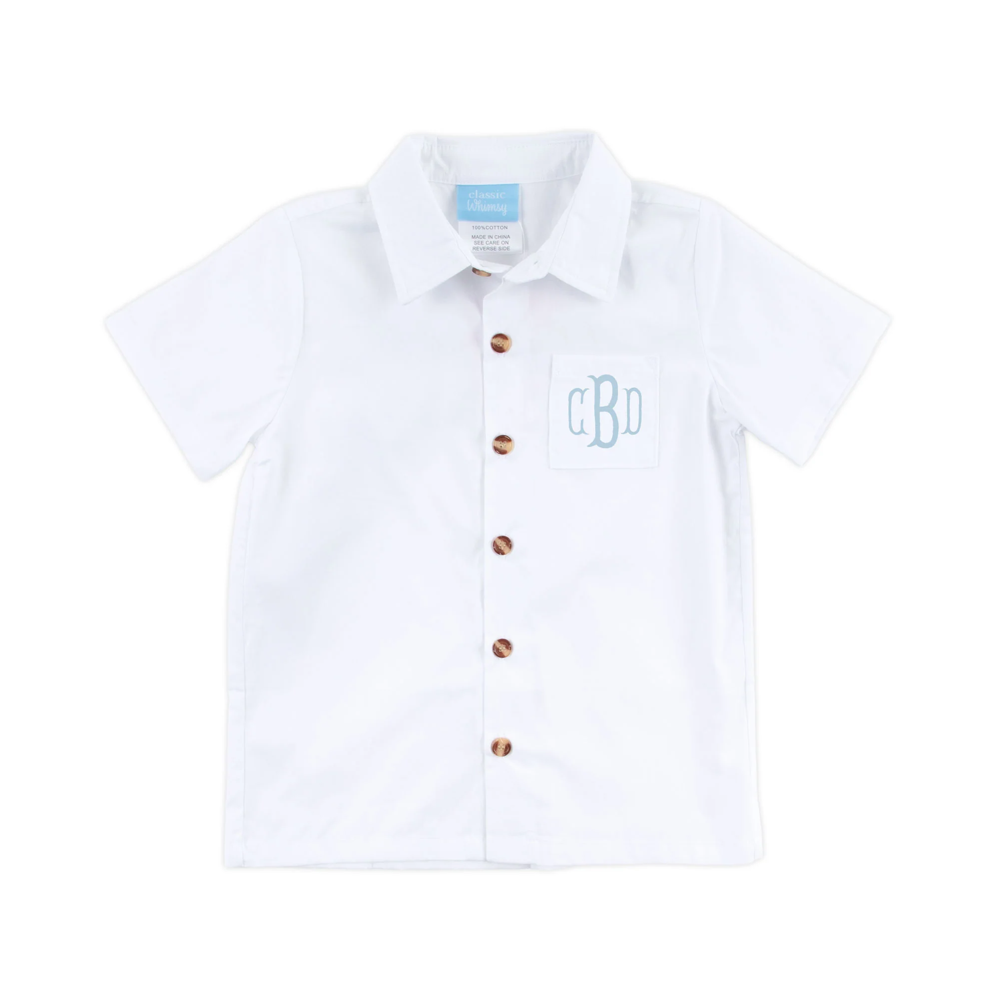 White Short Sleeve Button Down Shirt - Image 2