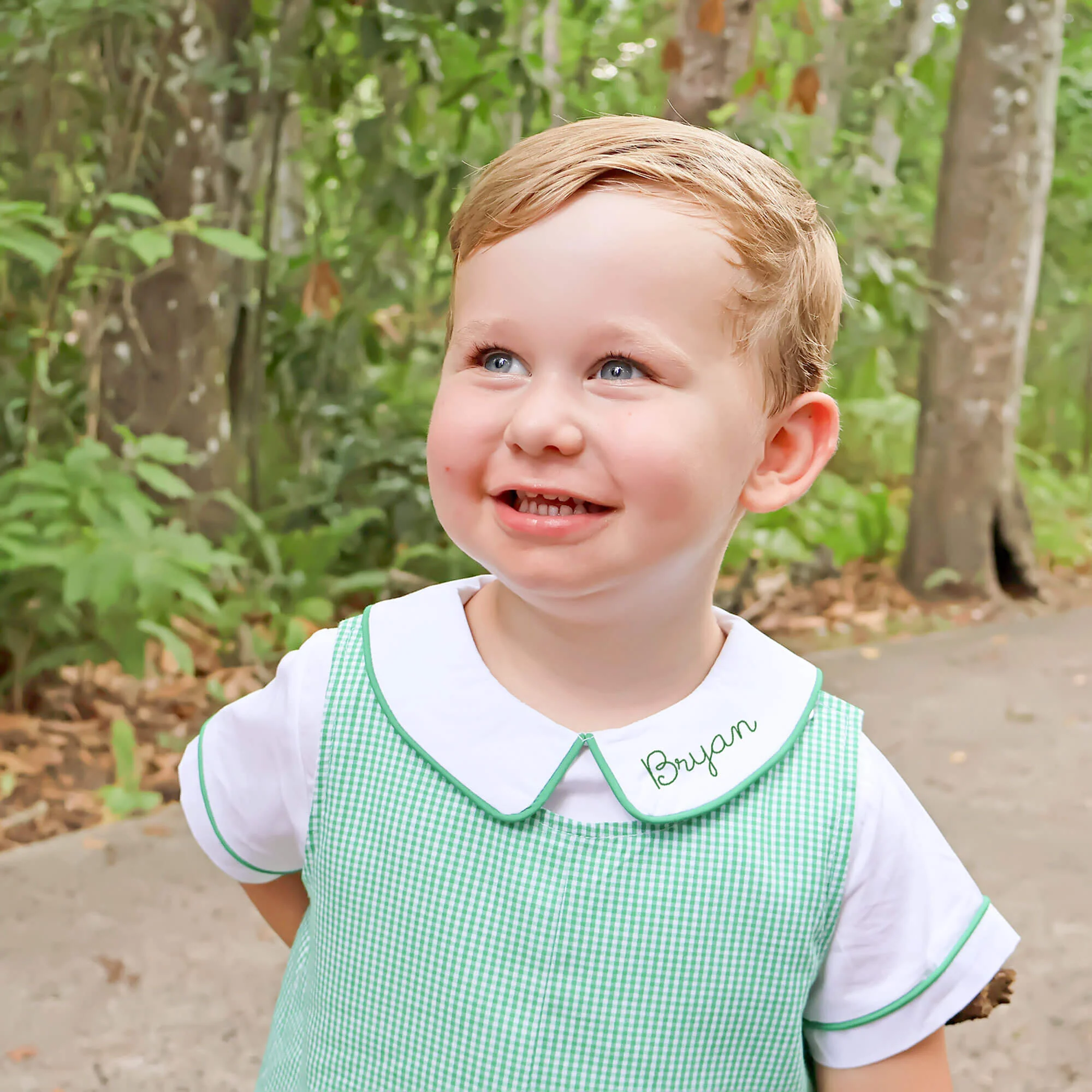 White Short Sleeve Undershirt With Green Trim - Image 2