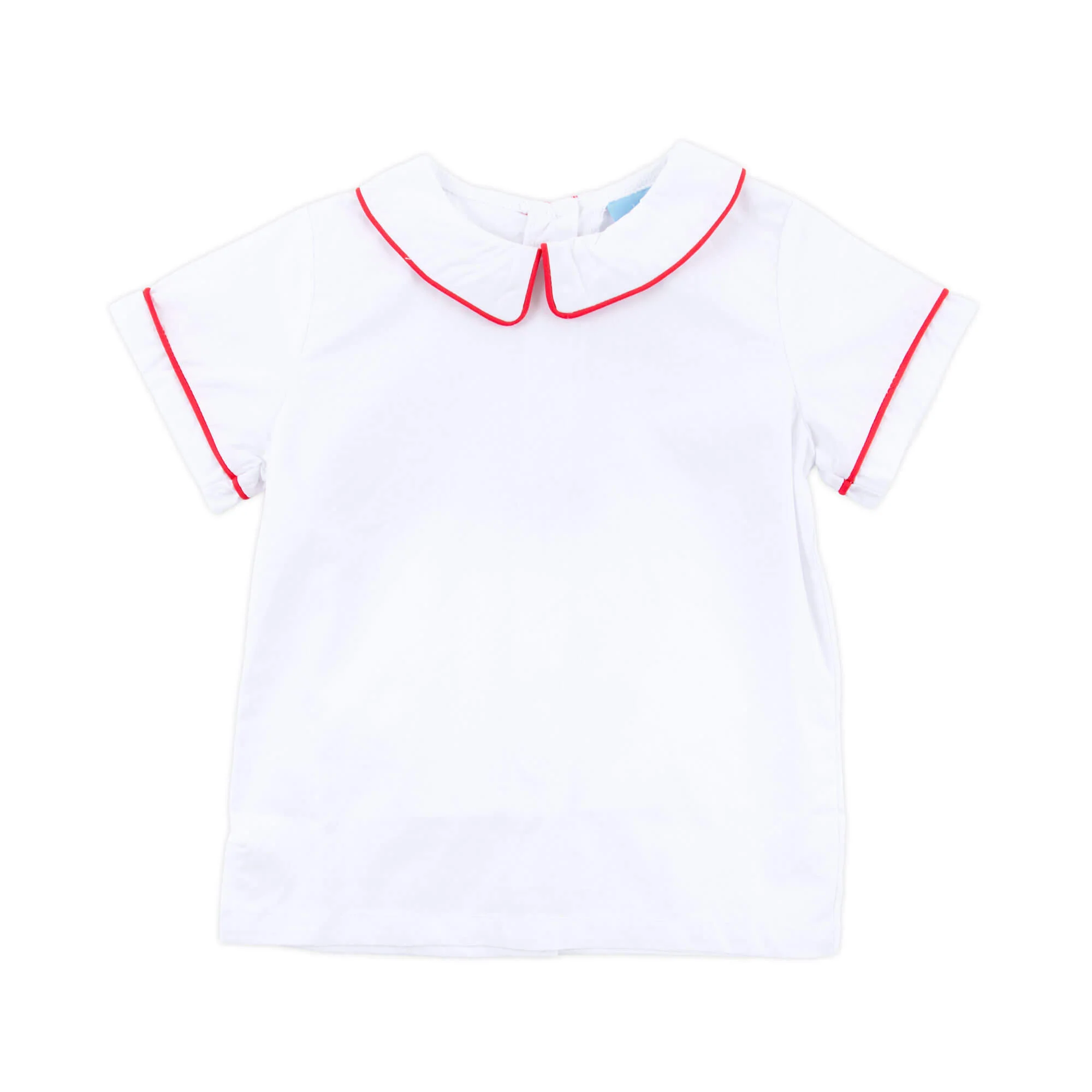 White Short Sleeve Undershirt With Red Trim - Image 3