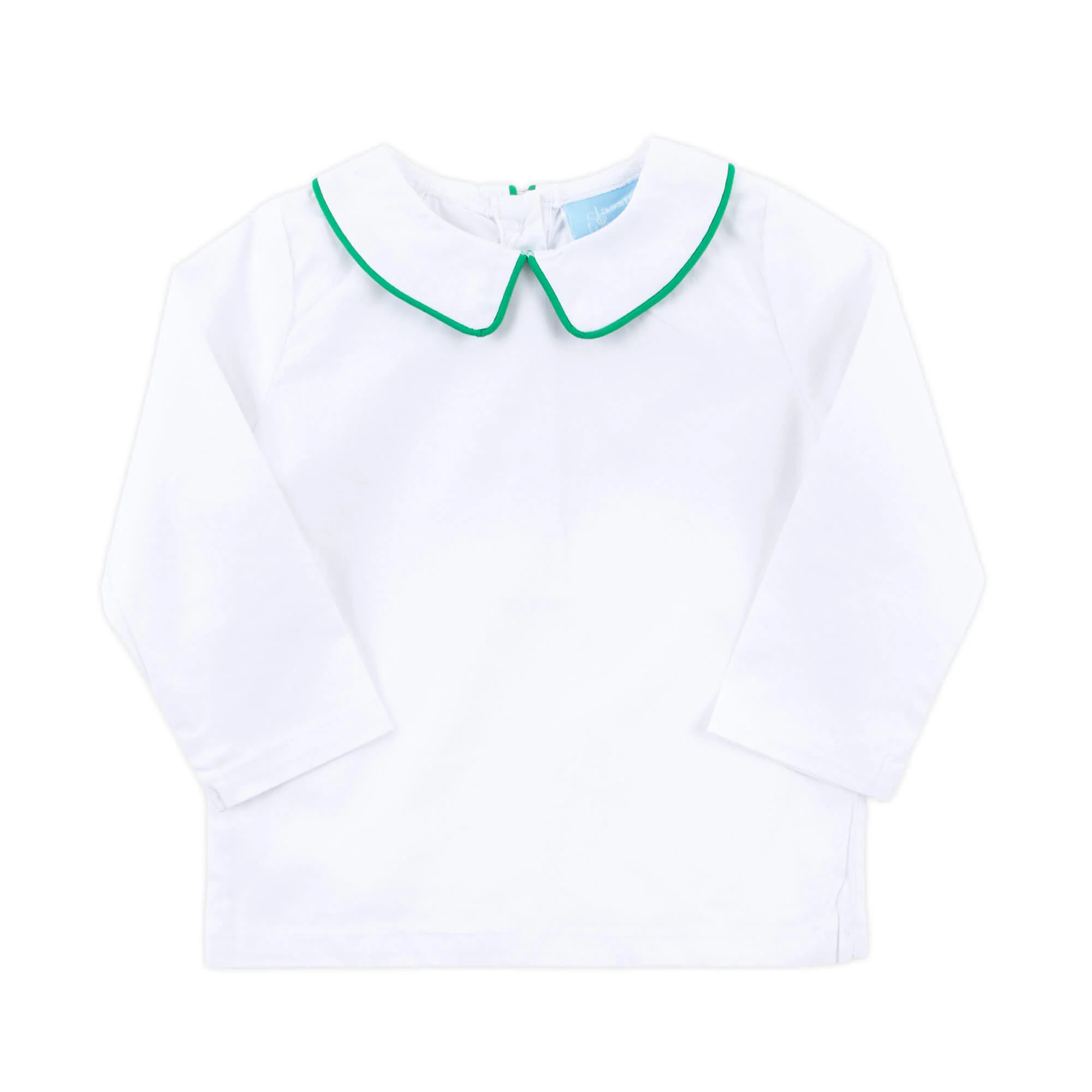White Long Sleeve Undershirt with Green Trim - Image 3