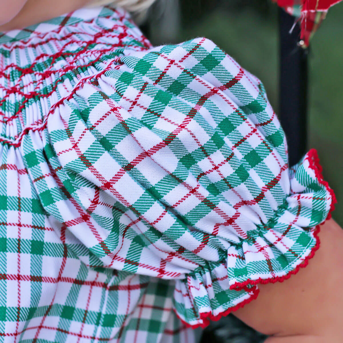 Windsor Plaid Smocked Long Bubble - Image 2