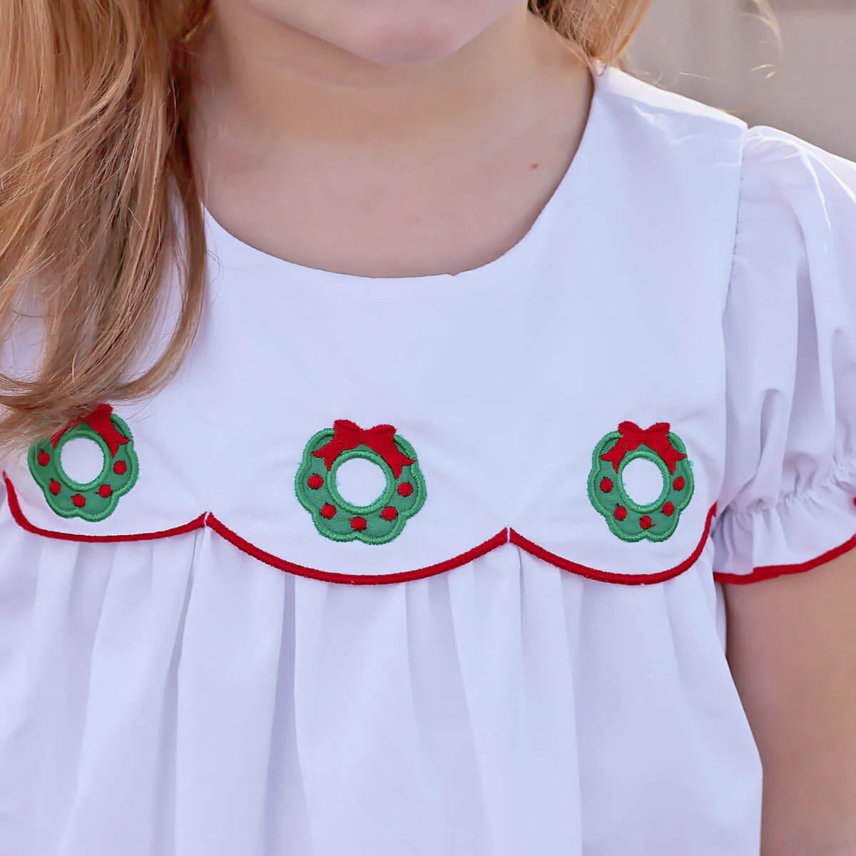 Christmas Wreath White Amelia Dress - Image 2
