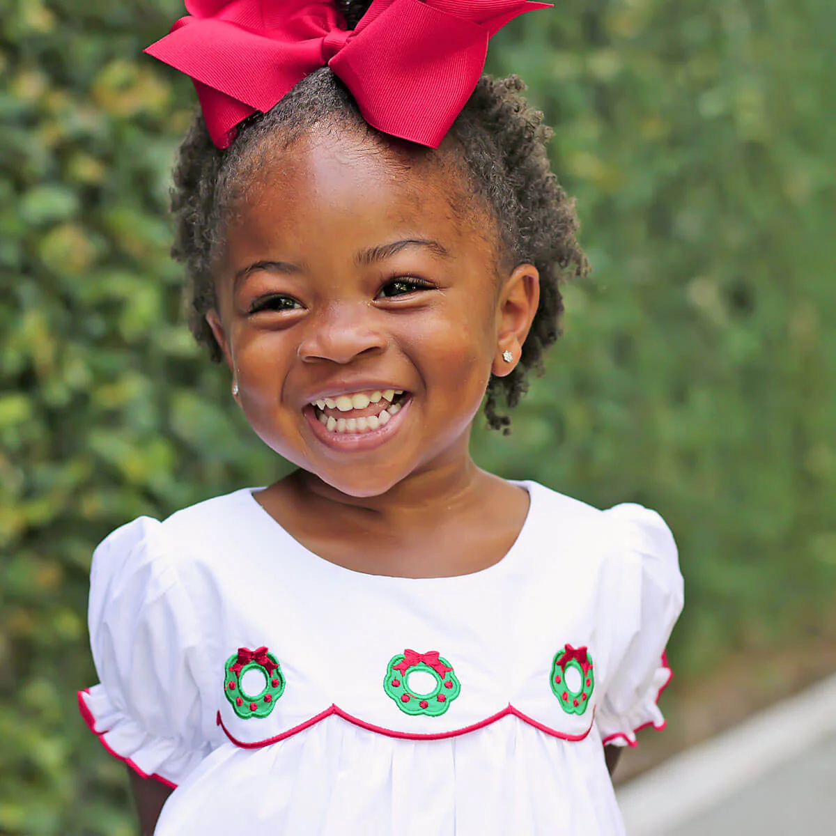 Christmas Wreath White Amelia Dress - Image 5