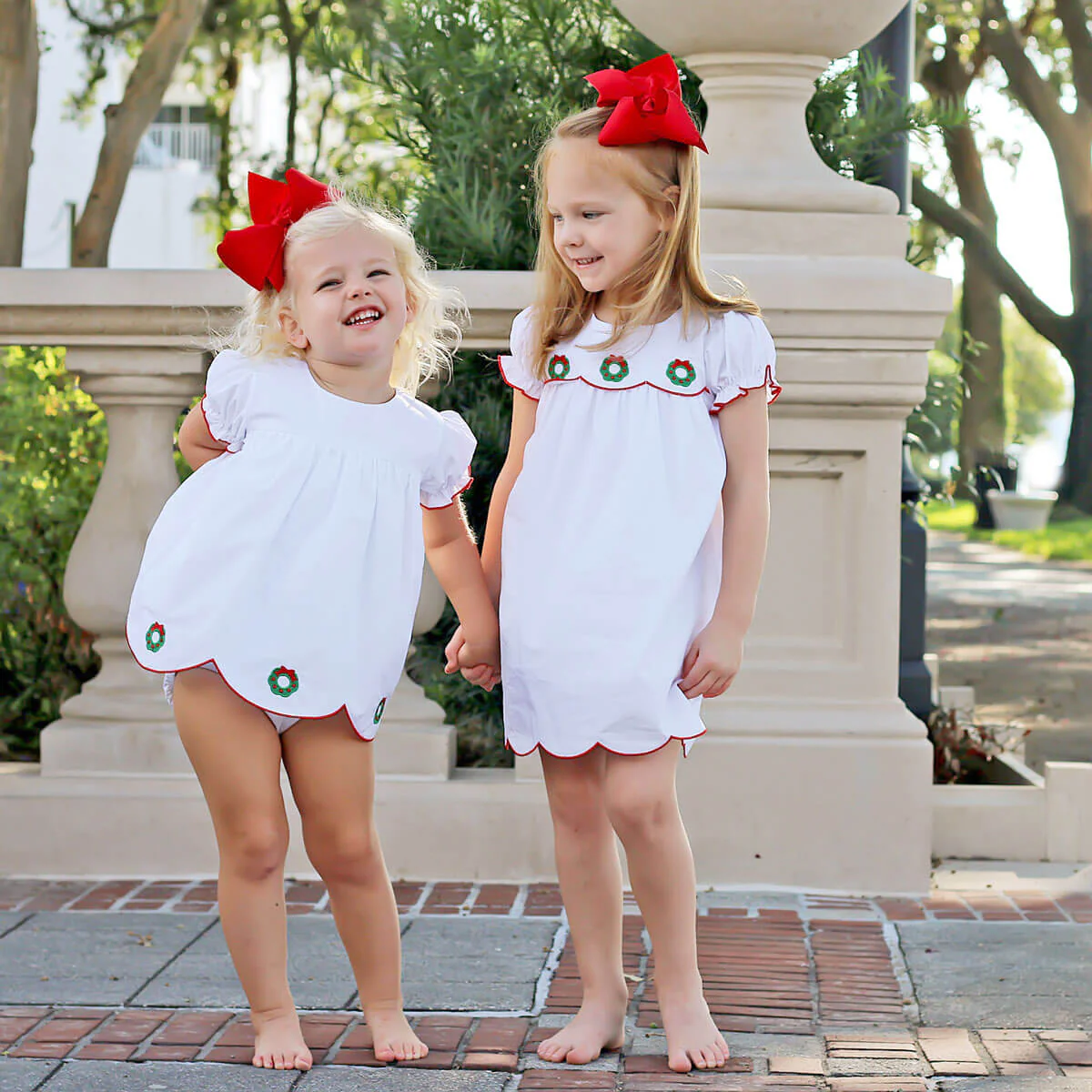 Christmas Wreath White Amelia Dress - Image 6