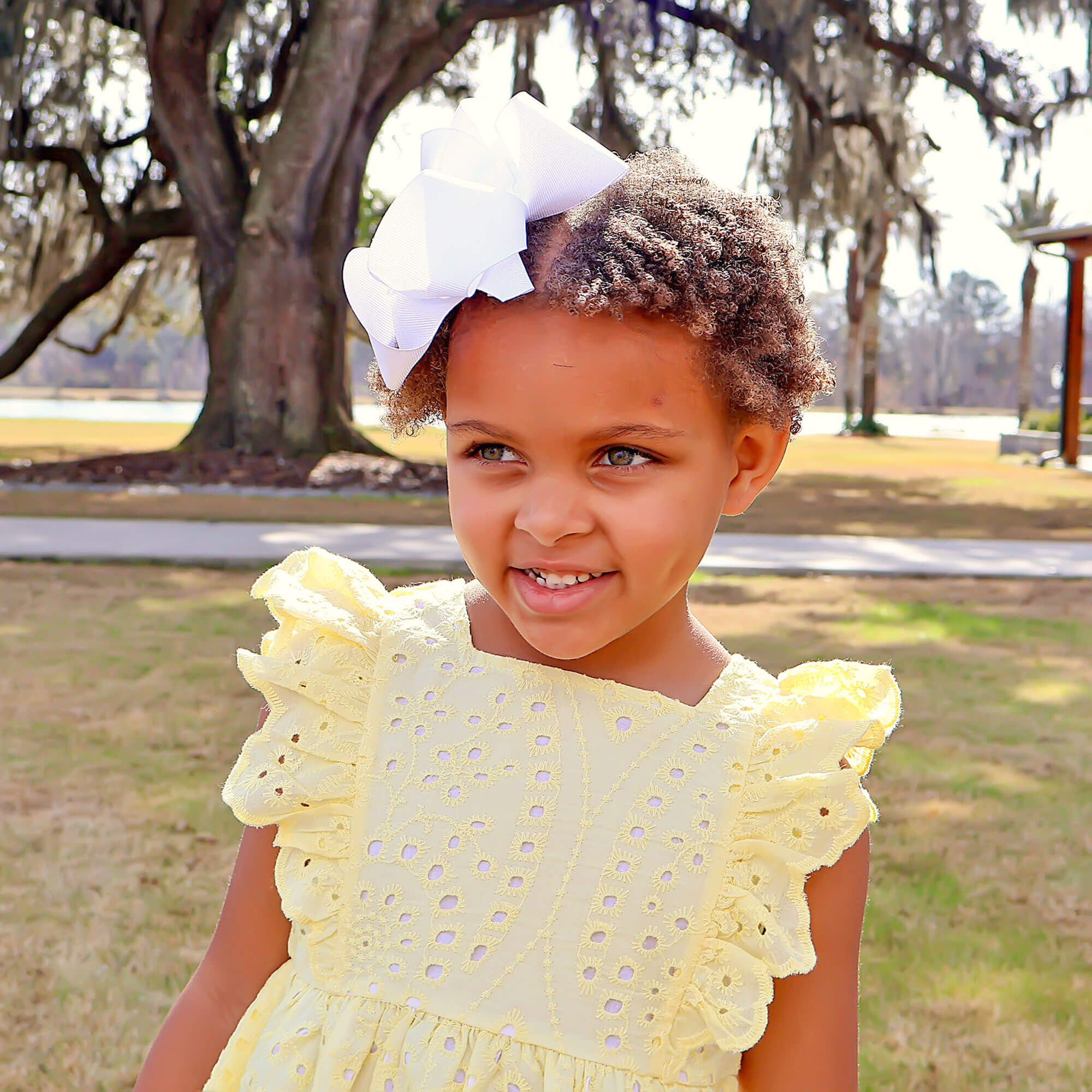 Yellow Eyelet Dress - Image 3