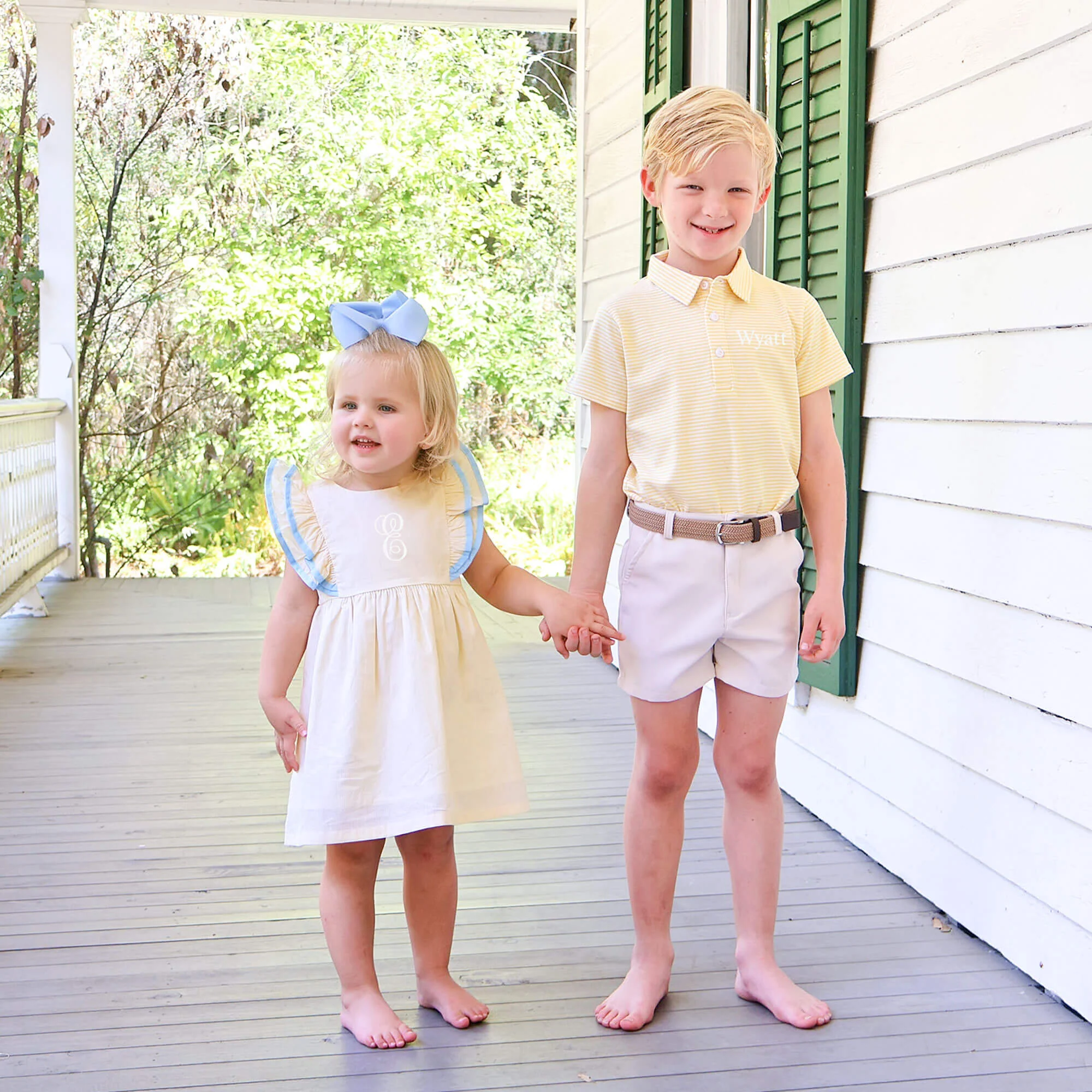 Yellow & Light Blue Alice Dress - Image 3