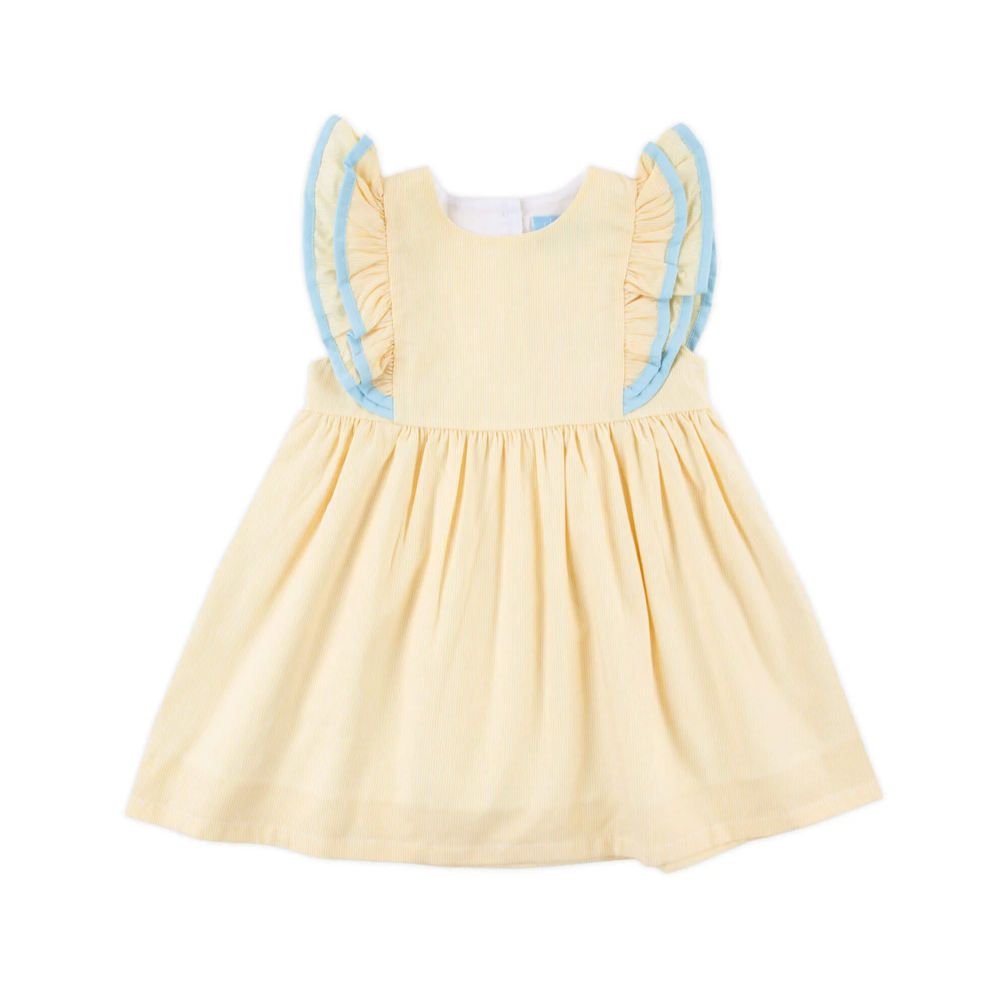 Yellow & Light Blue Alice Dress - Image 4