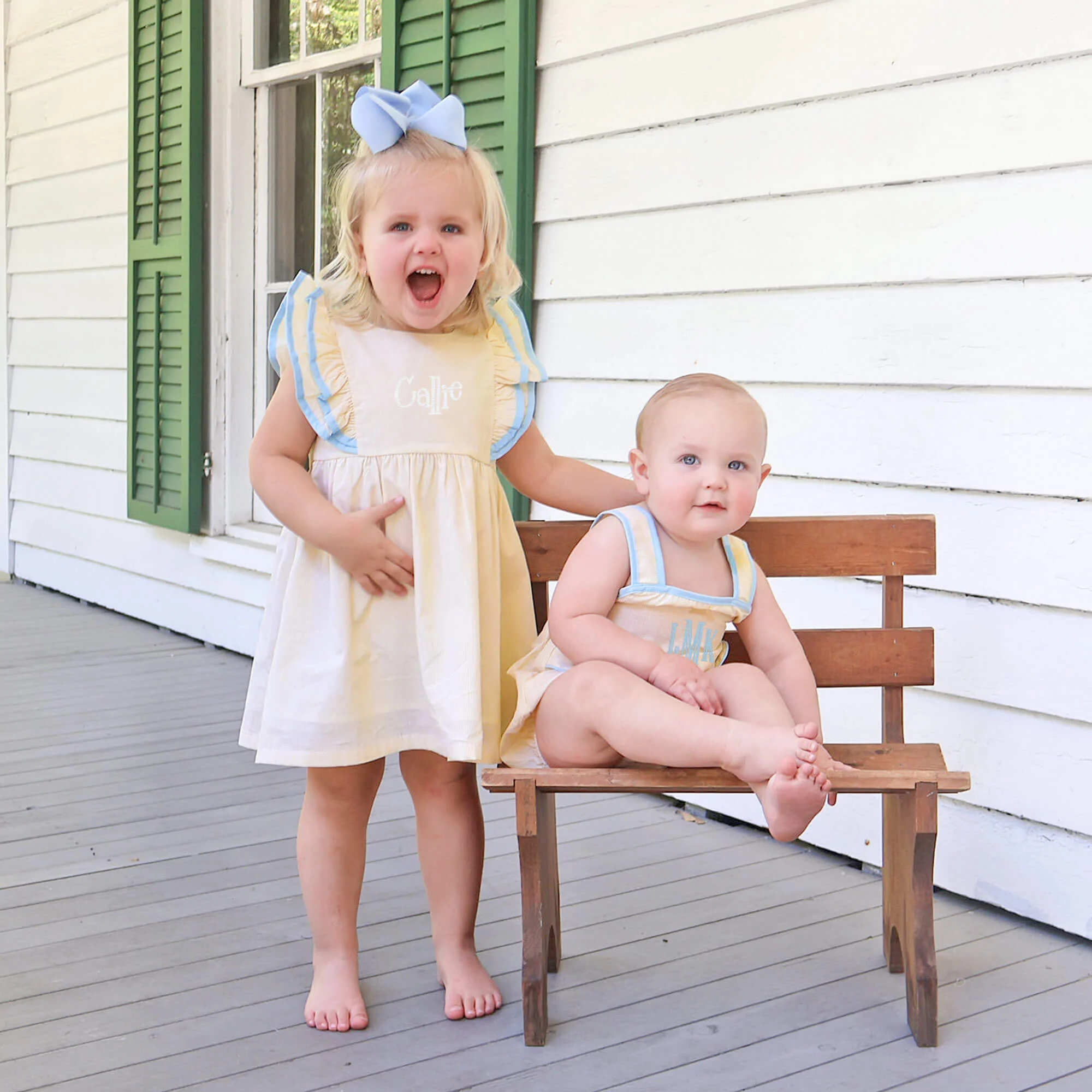 Yellow & Light Blue Alice Dress - Image 5