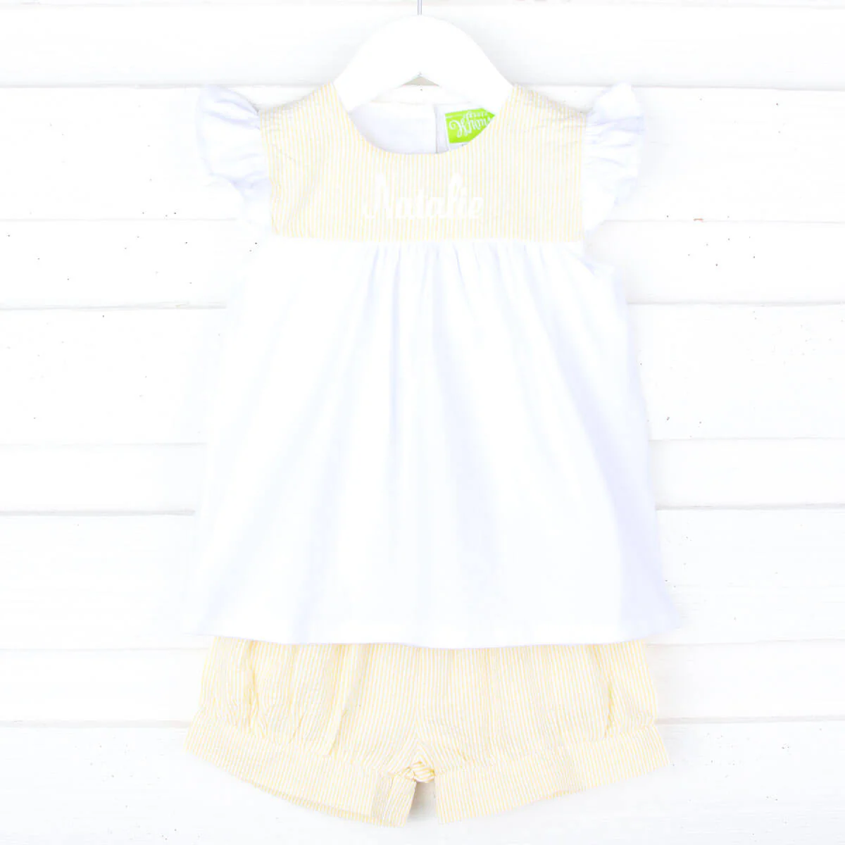 Yellow Stripe Lauren Short Set - Image 2