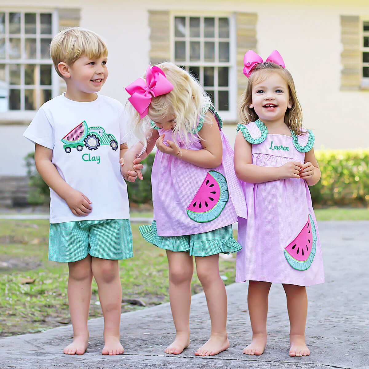 Sweet Watermelon Applique Pink Gingham Lulu Dress - Image 8